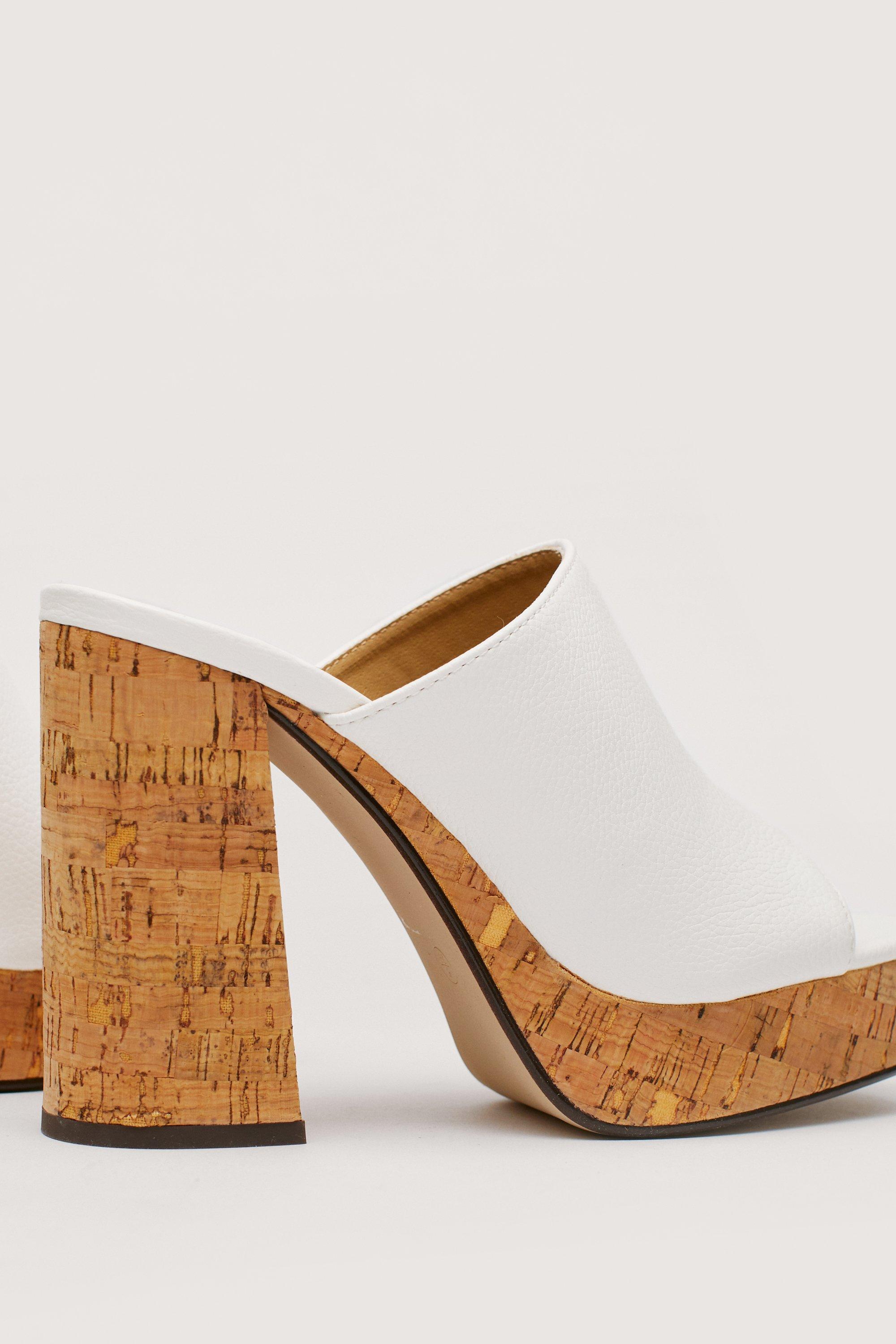 Cork heel clearance mules