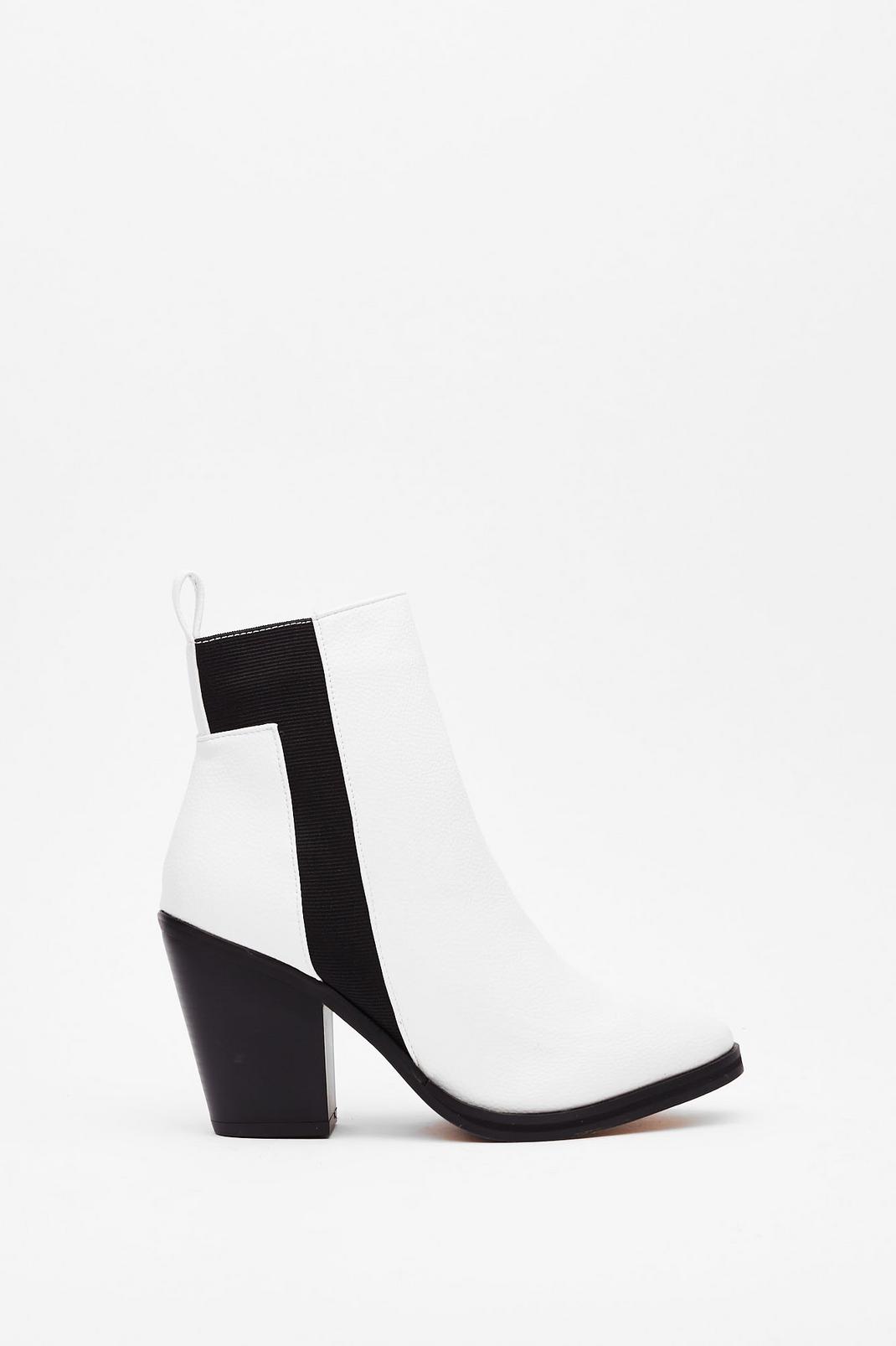 Monochrome at Last Contrasting Heeled Boots image number 1