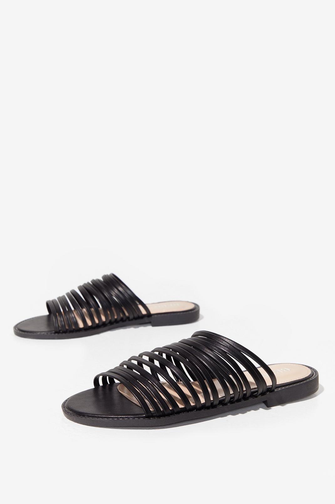 Flat's How We Like It Strappy Faux Leather Sandals image number 1