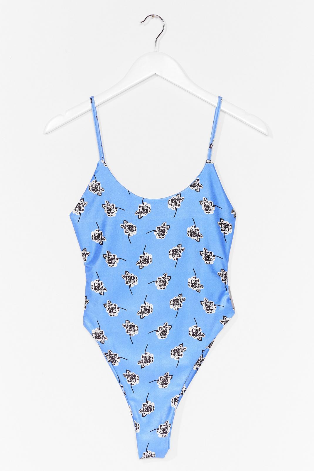 Cornflower blue Let's Grow to the Beach Floral Swimsuit image number 1