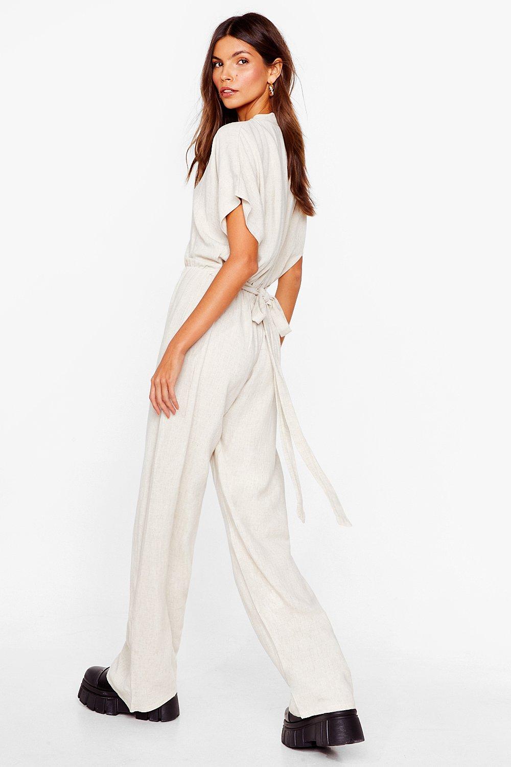 Linen one sale piece jumpsuit