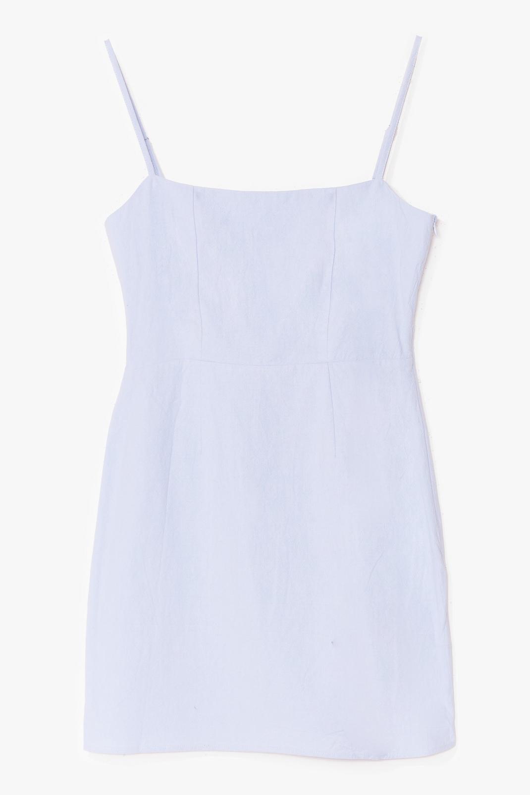 Baby blue Linen Square Neck Strappy Mini Dress image number 1