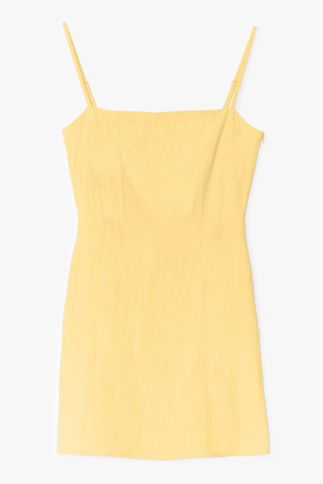 Lemon Linen Square Neck Strappy Mini Dress image number 1
