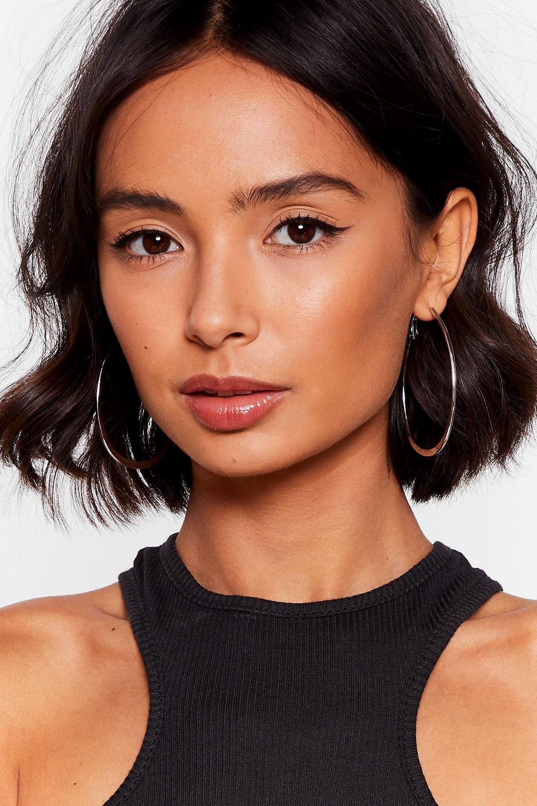 When This is Oval Oversized Hoop Earrings image number 1