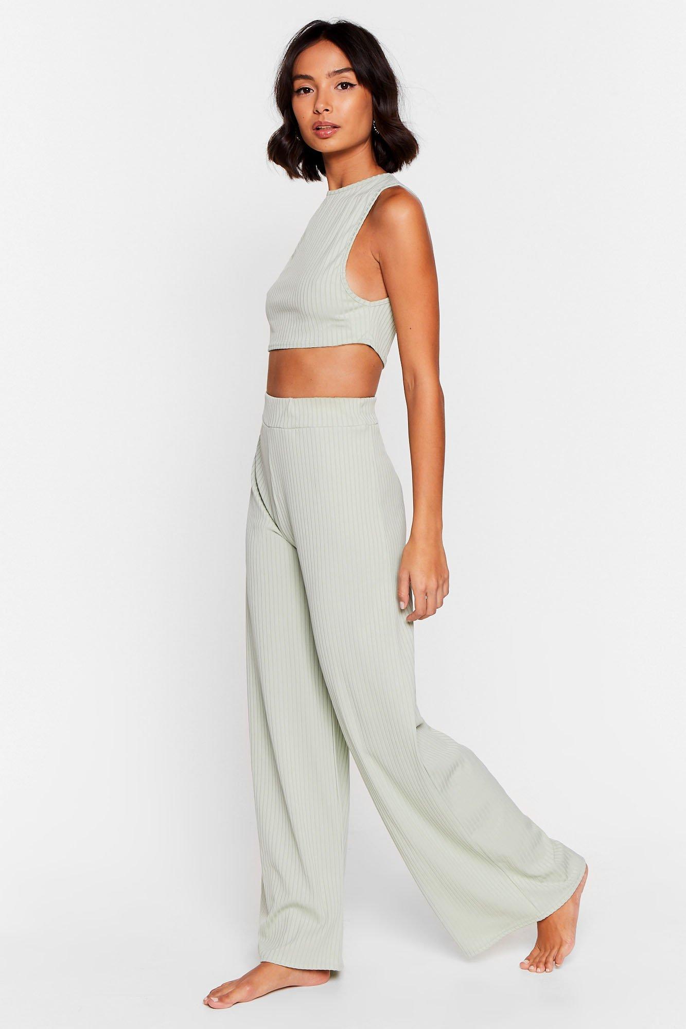 Roll Top Wide Leg Lounge Pants