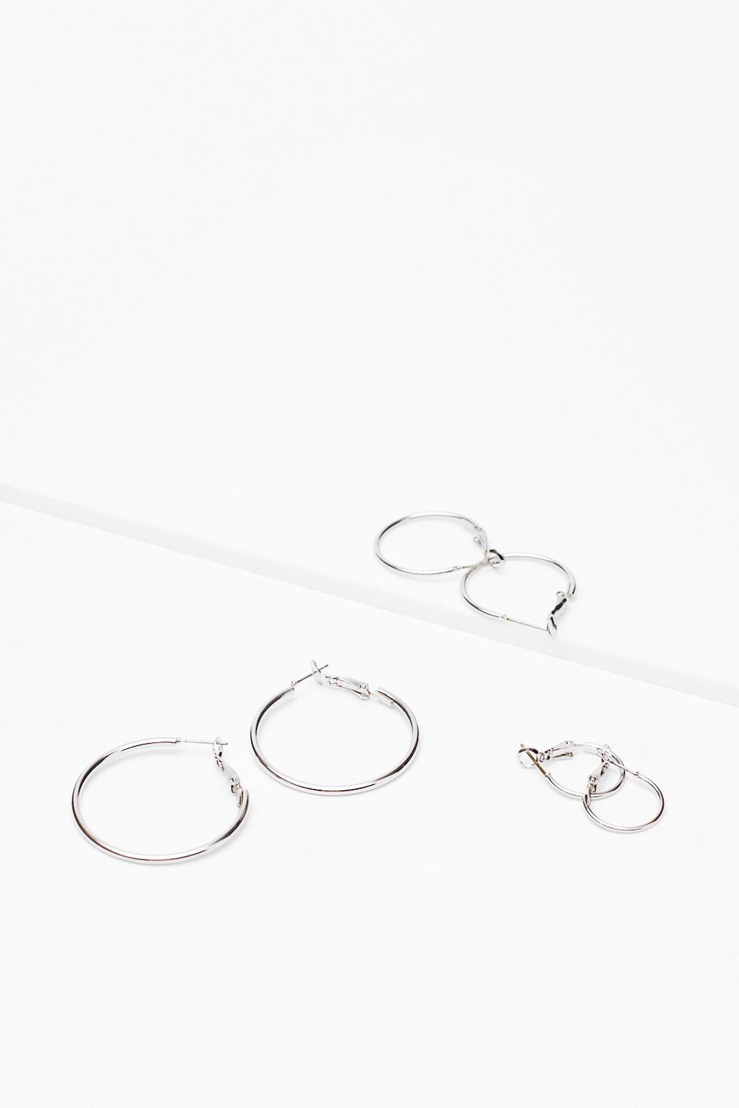 Silver Hoop 3-Pc Earring Set image number 1