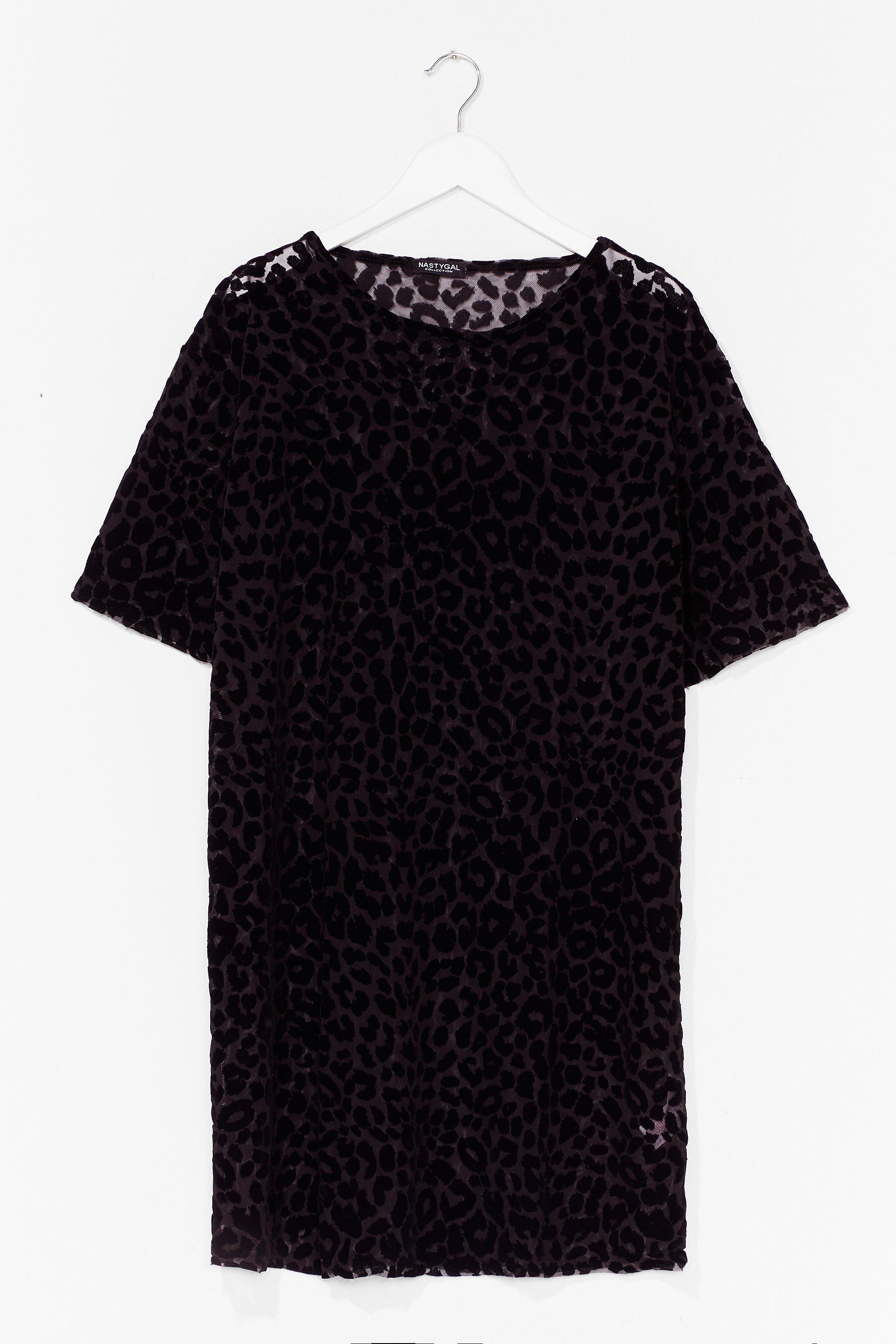 Leopard print oversized t shirt dress best sale