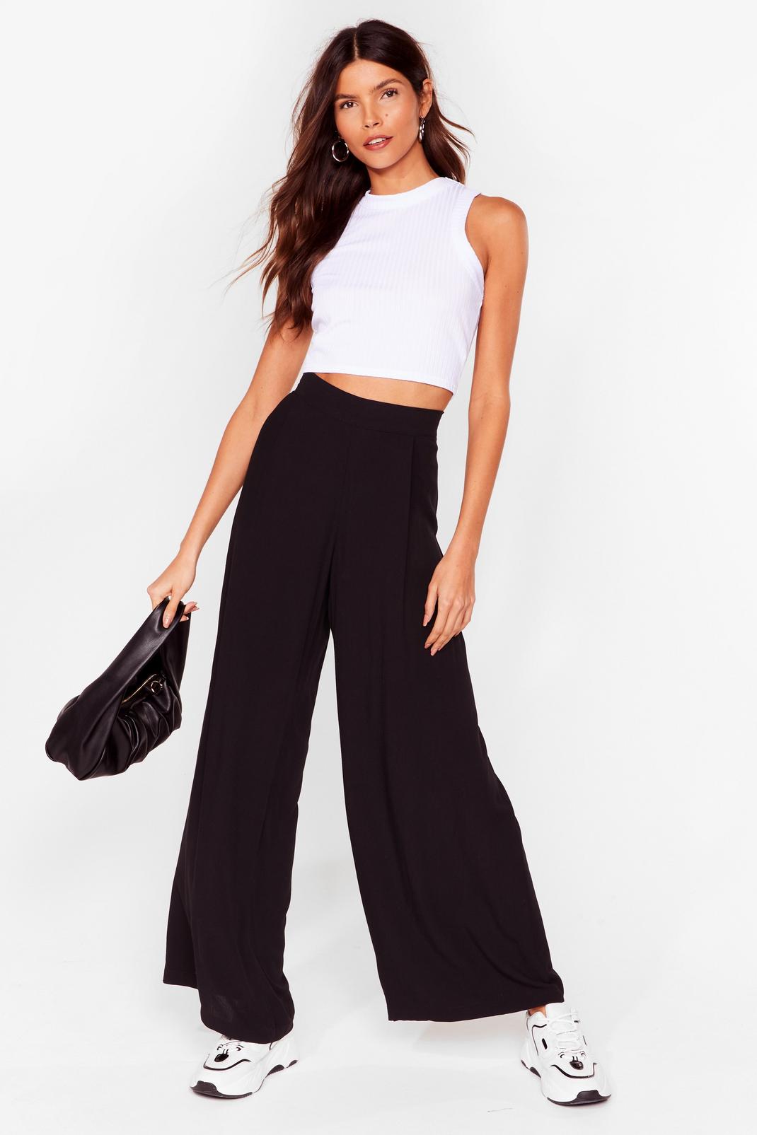 Loose Wide Leg High Waisted Pants image number 1