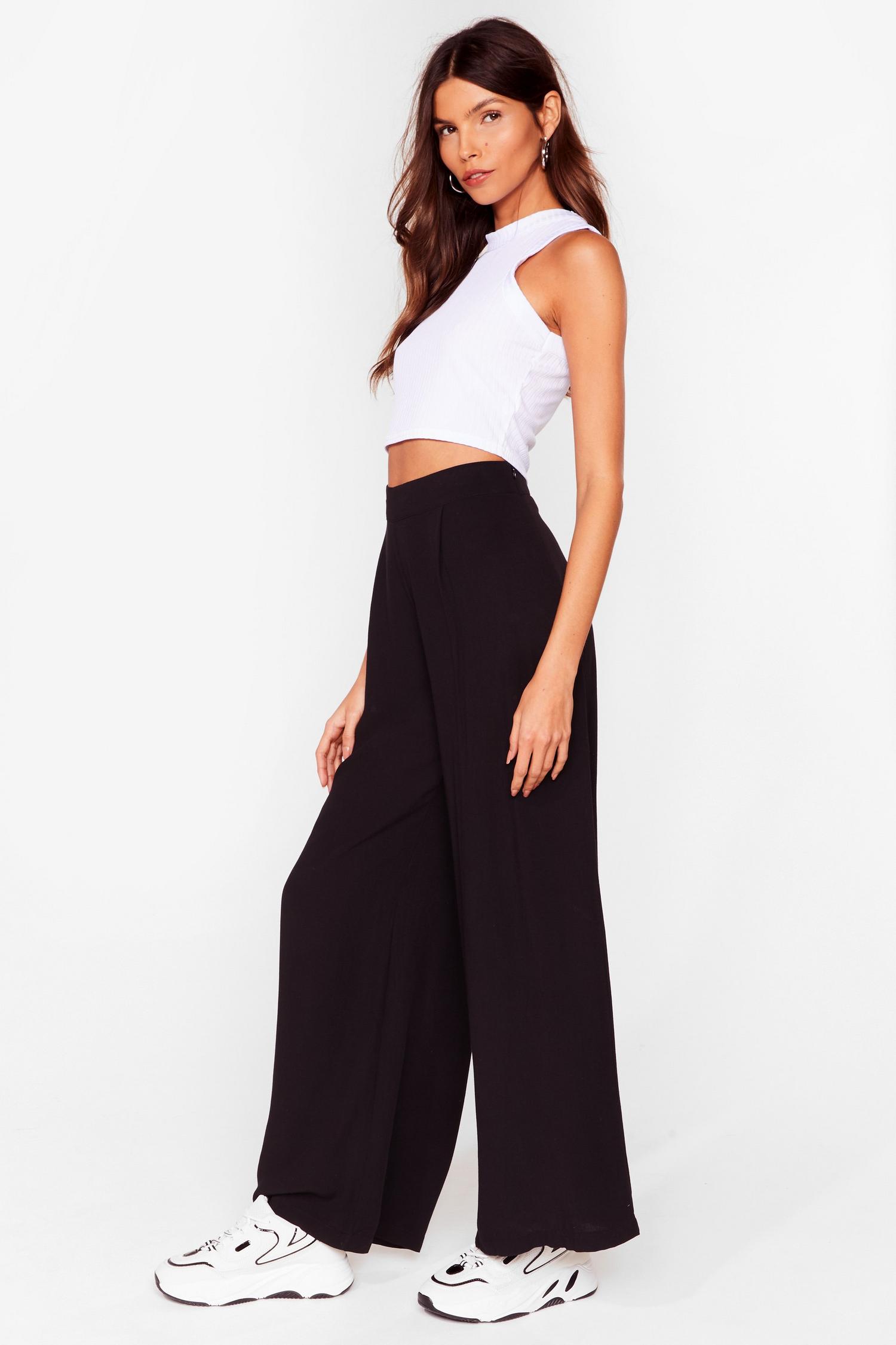 wide leg high waisted dress pants