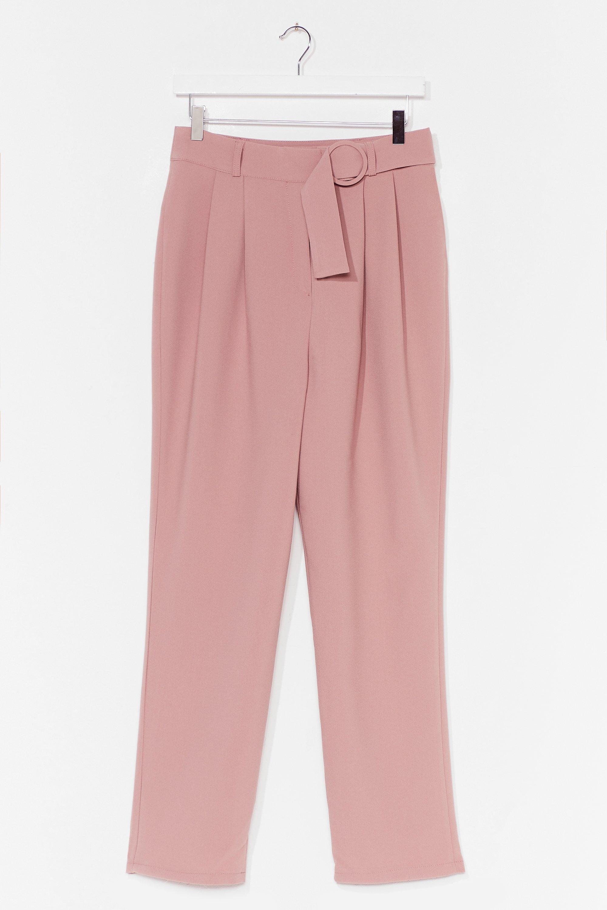 tapered belted trousers