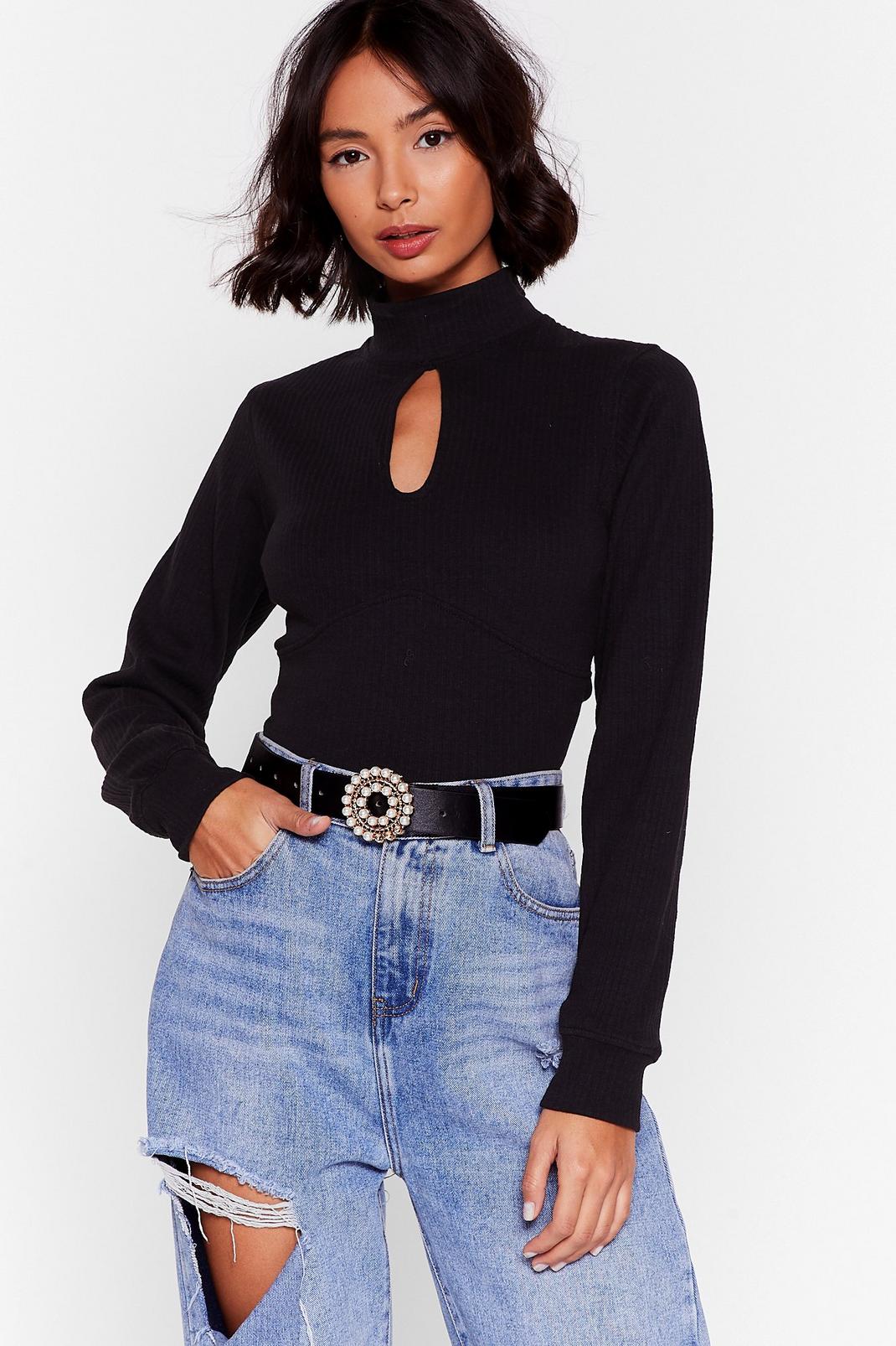 Open to New Ideas Cut-Out Ribbed Top | Nasty Gal
