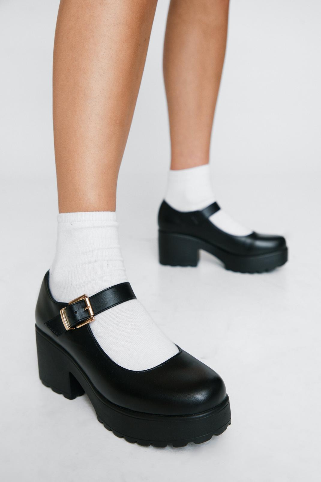 Faux Leather Block Heel Mary Janes | Nasty Gal