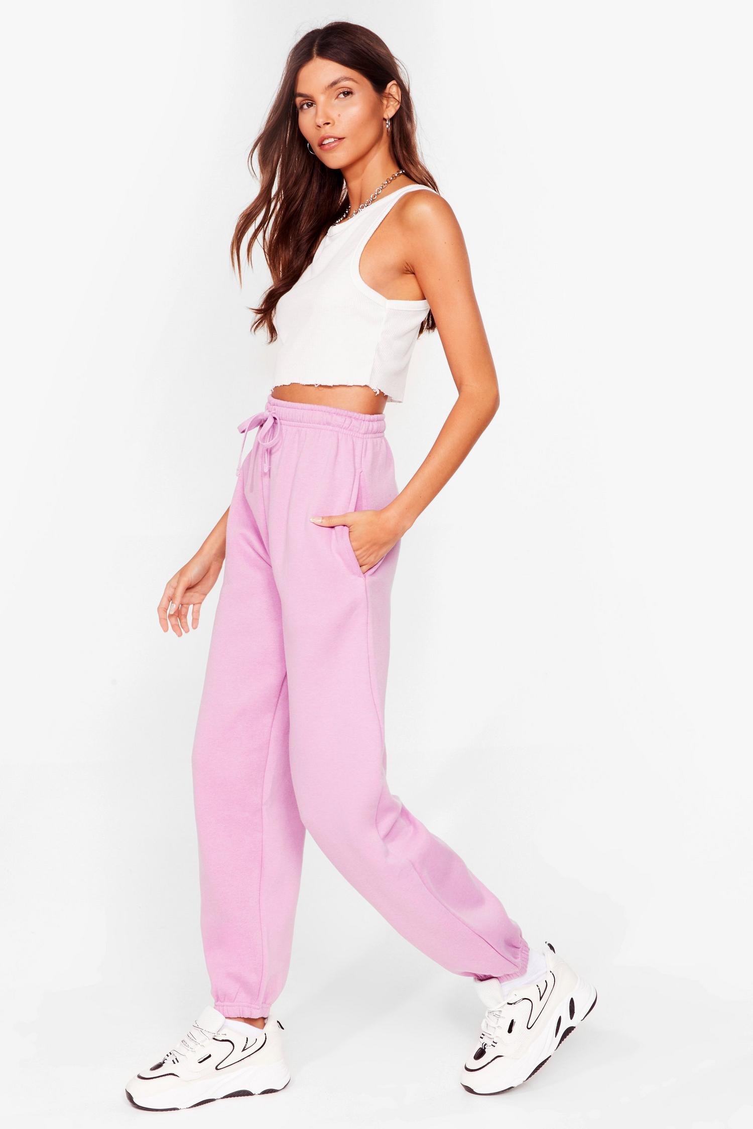 white tie waist joggers