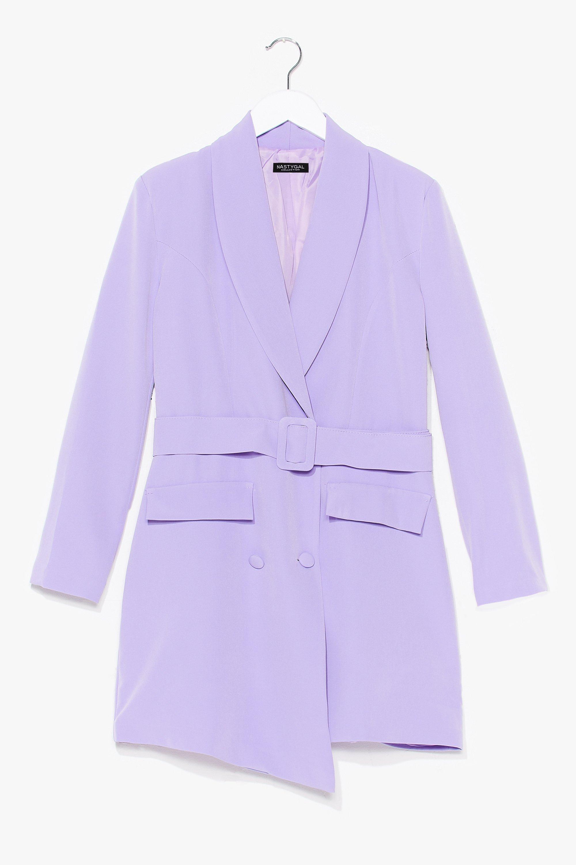 purple blazer dress