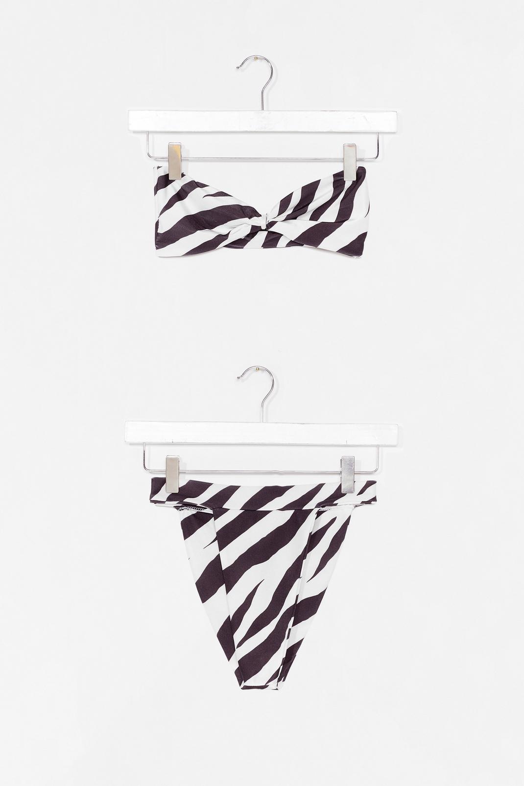 Wild Waters Zebra High-Leg Bikini Set image number 1