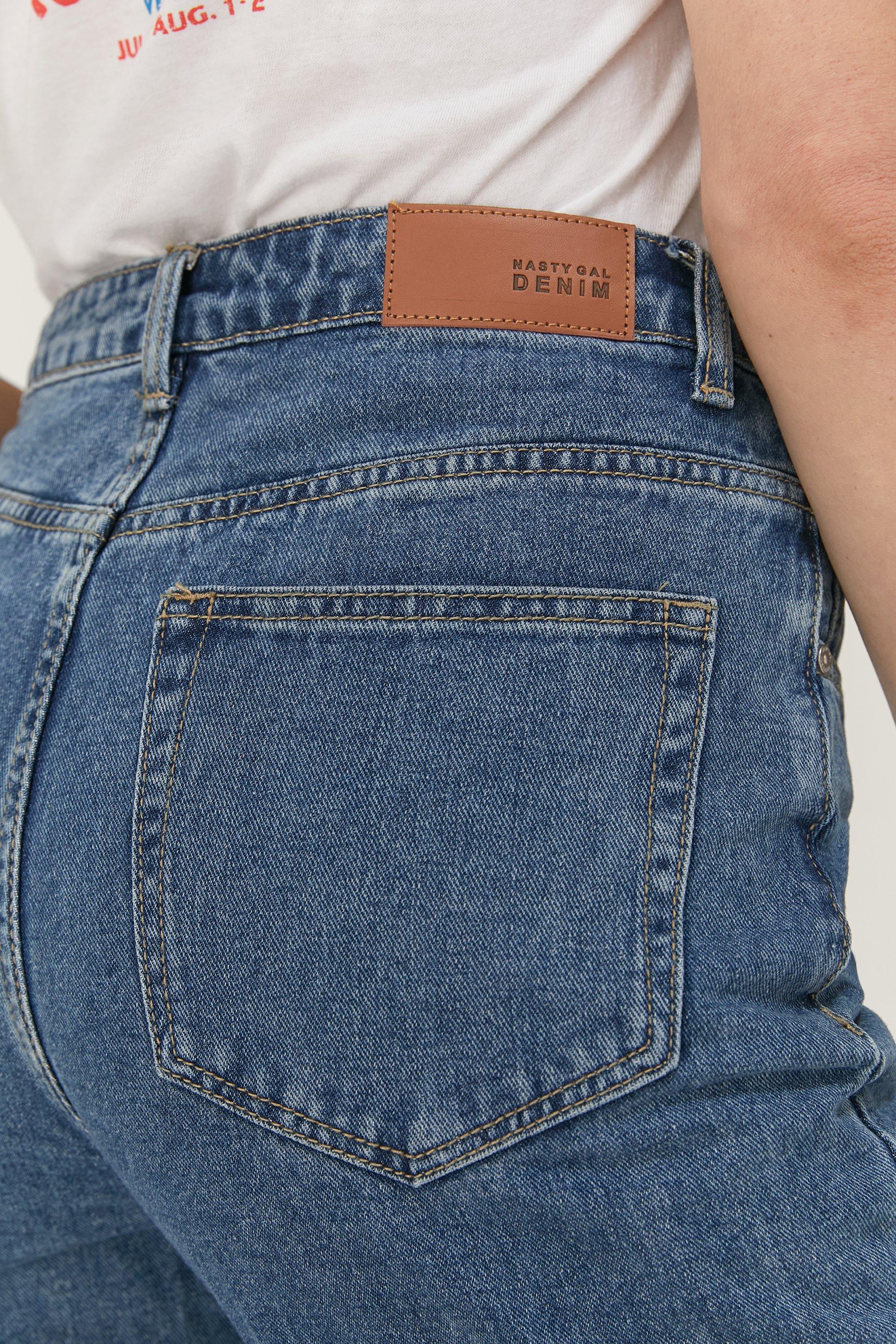 High Waisted Belt Loop Mom Jeans