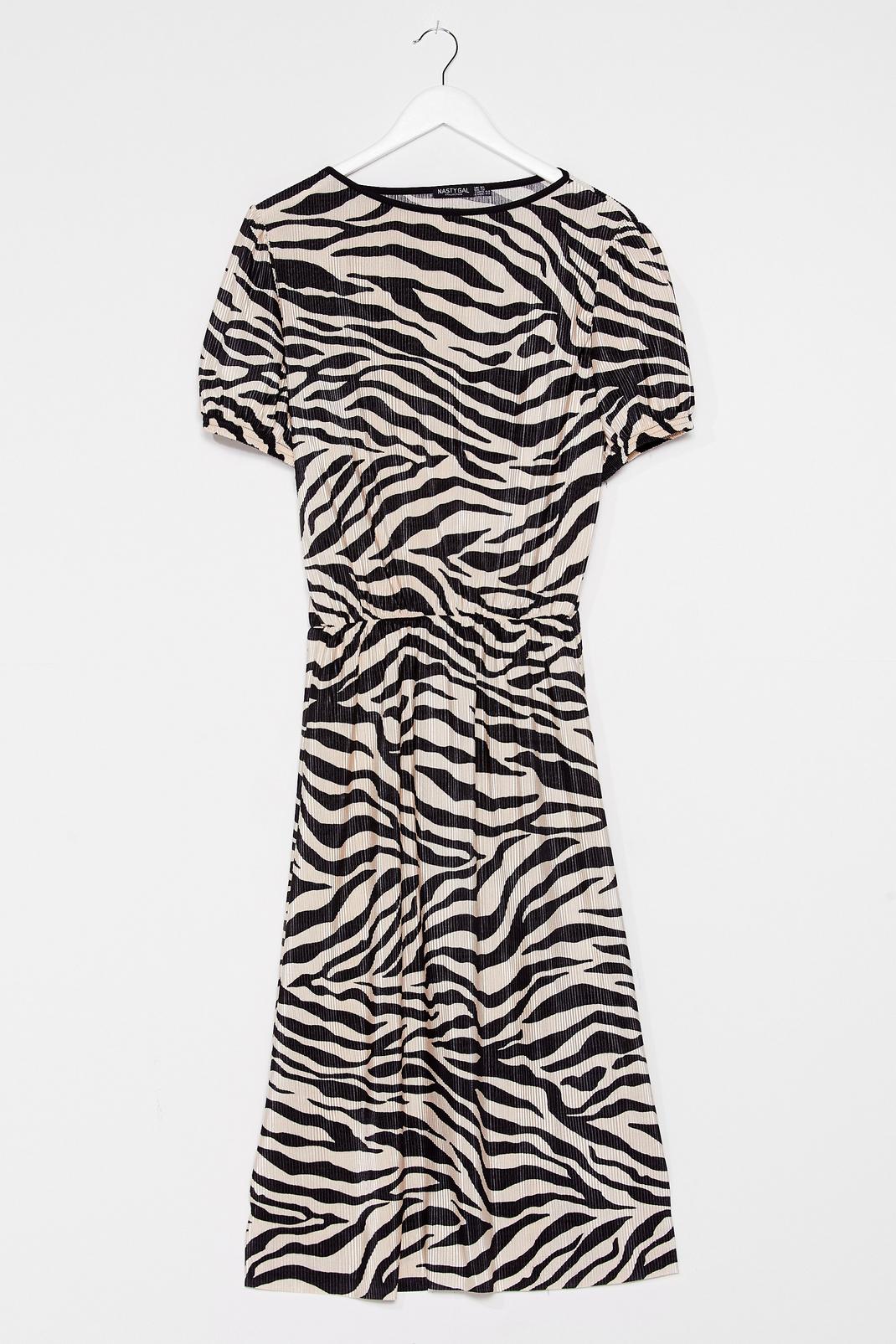 Plus Size Zebra High Neck Midi Dress image number 1