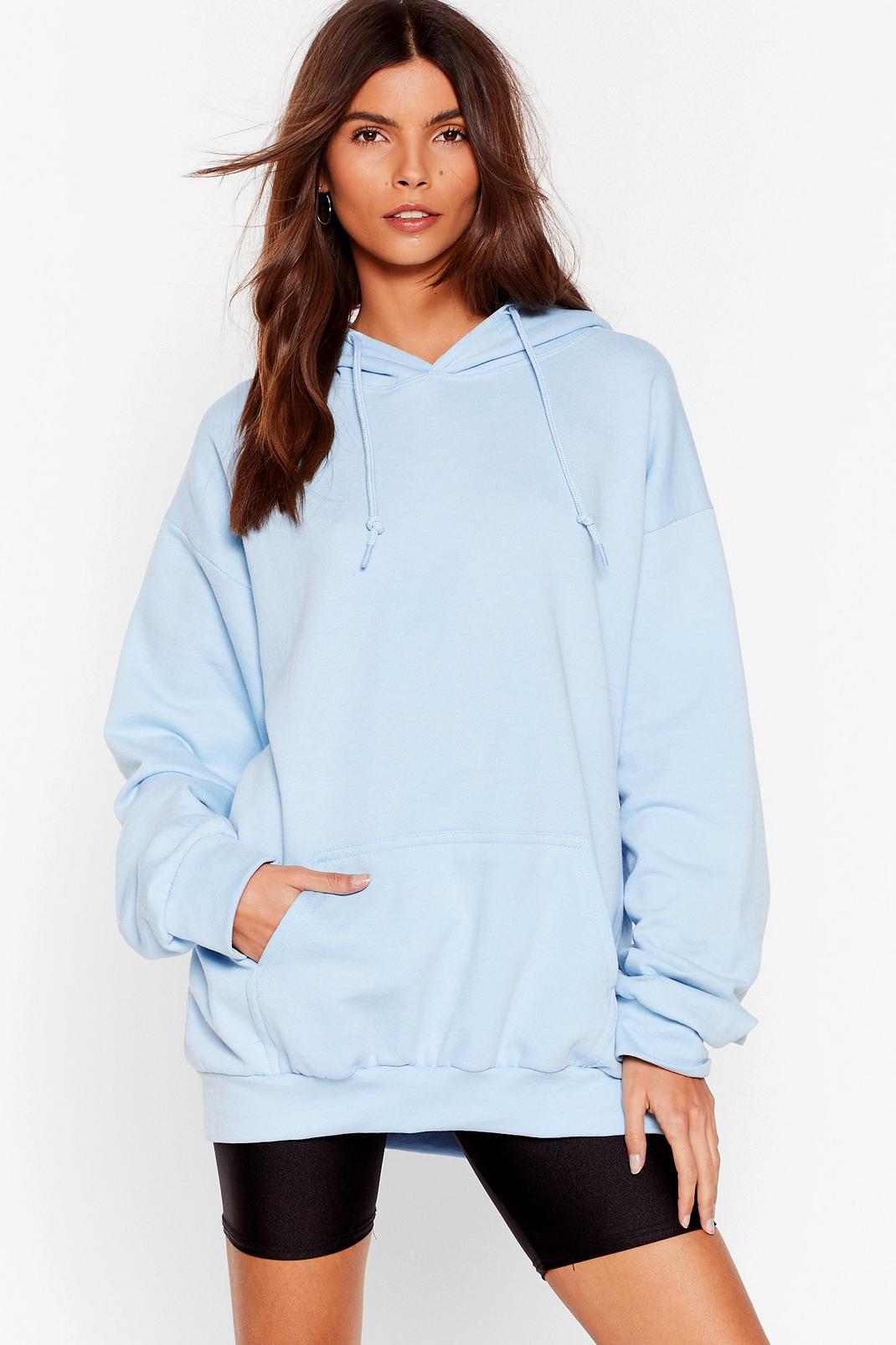 Blue Now It's Pullover Oversized Hoodie image number 1