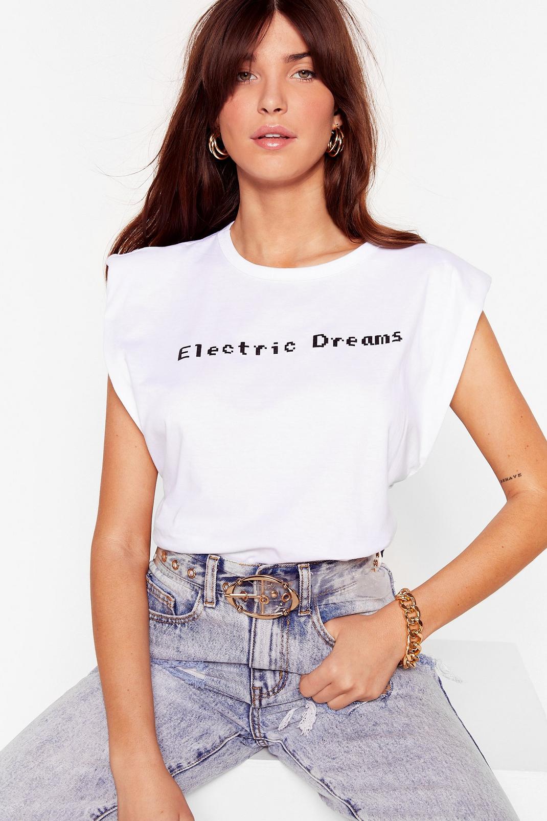 White Together in Electric Dreams Graphic Tank Top image number 1
