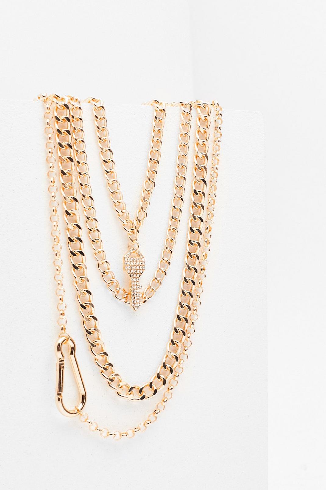 Gold Key to My Place Chunky Chain Necklace image number 1
