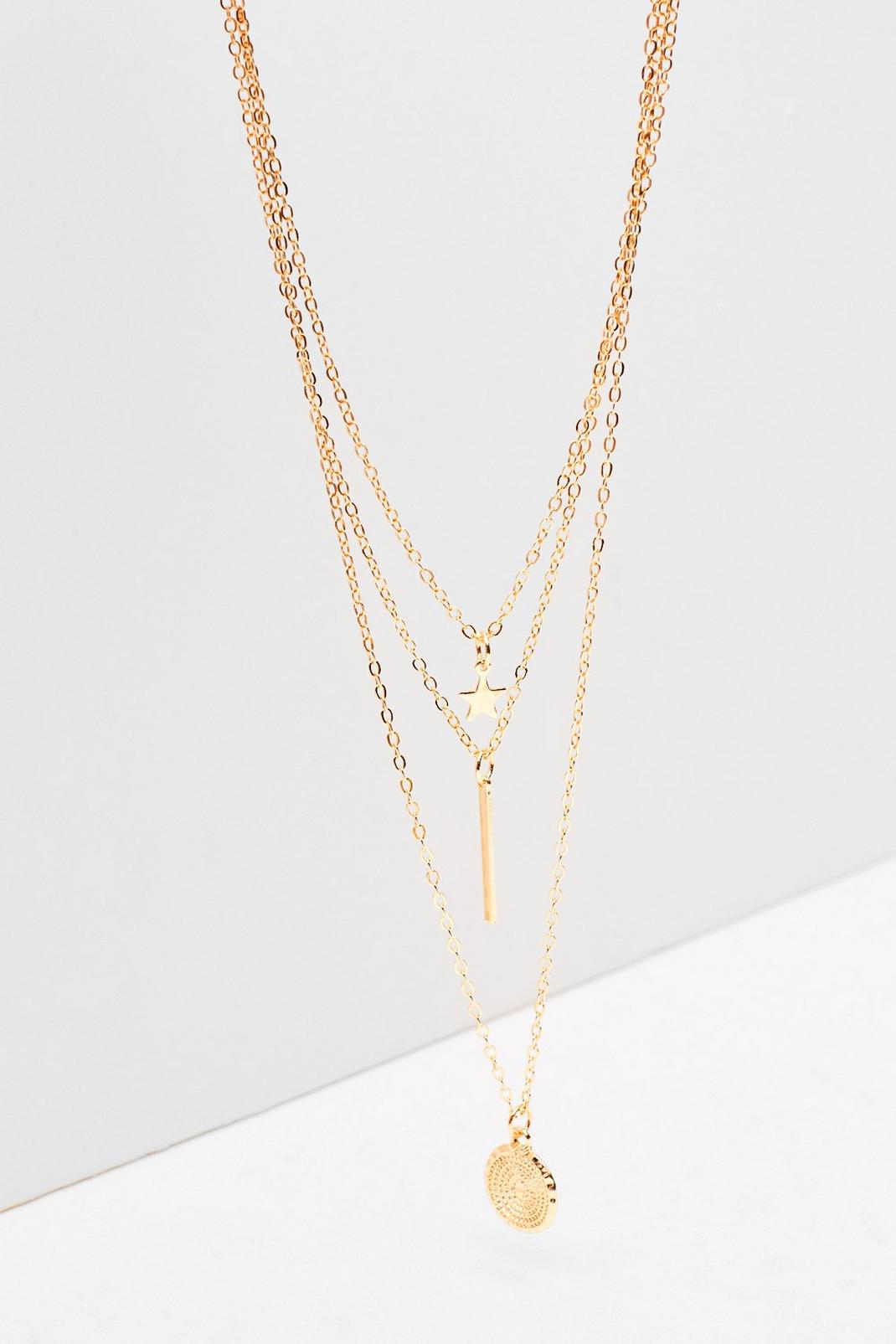 Gold Dainty Triple Layer Necklace image number 1