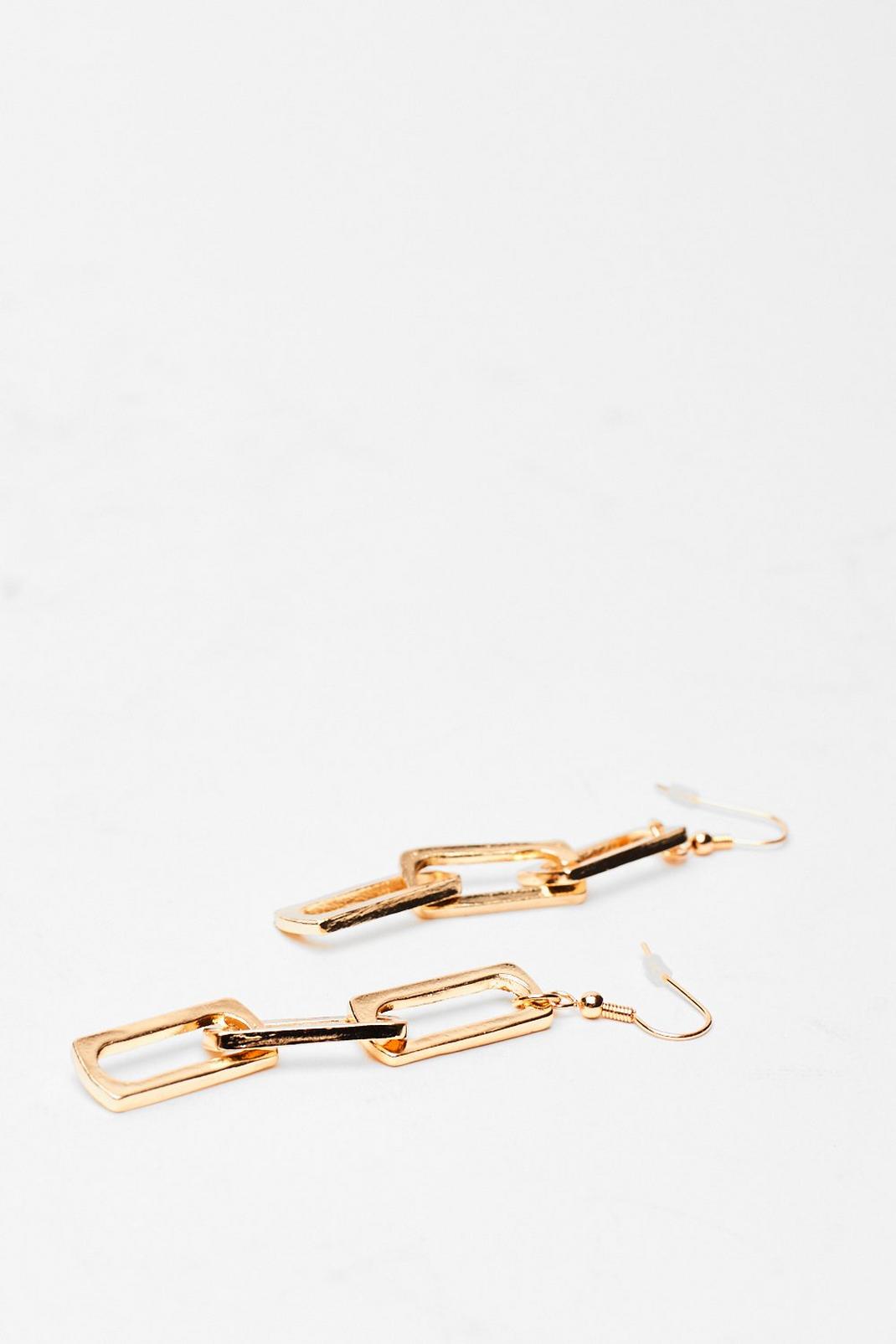 Chained You Well Link Drop Earrings image number 1