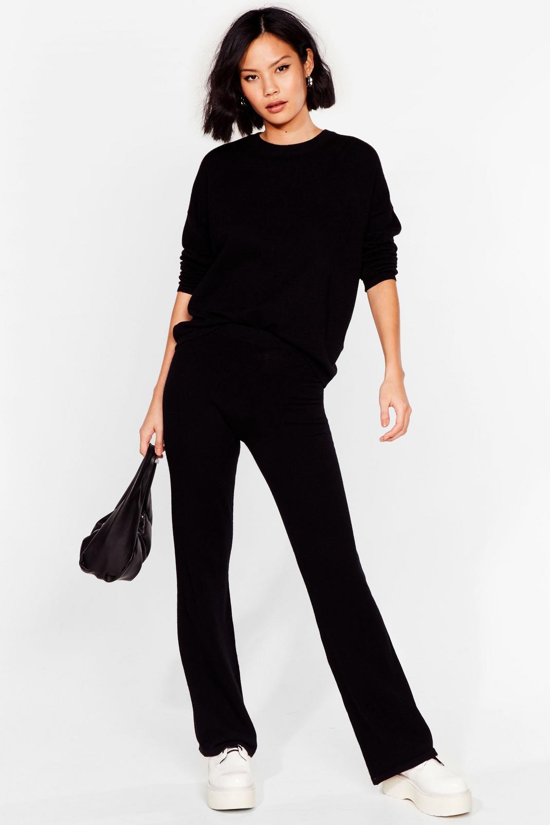 Black Knit's Our Way Jumper and Pants Lounge Set image number 1