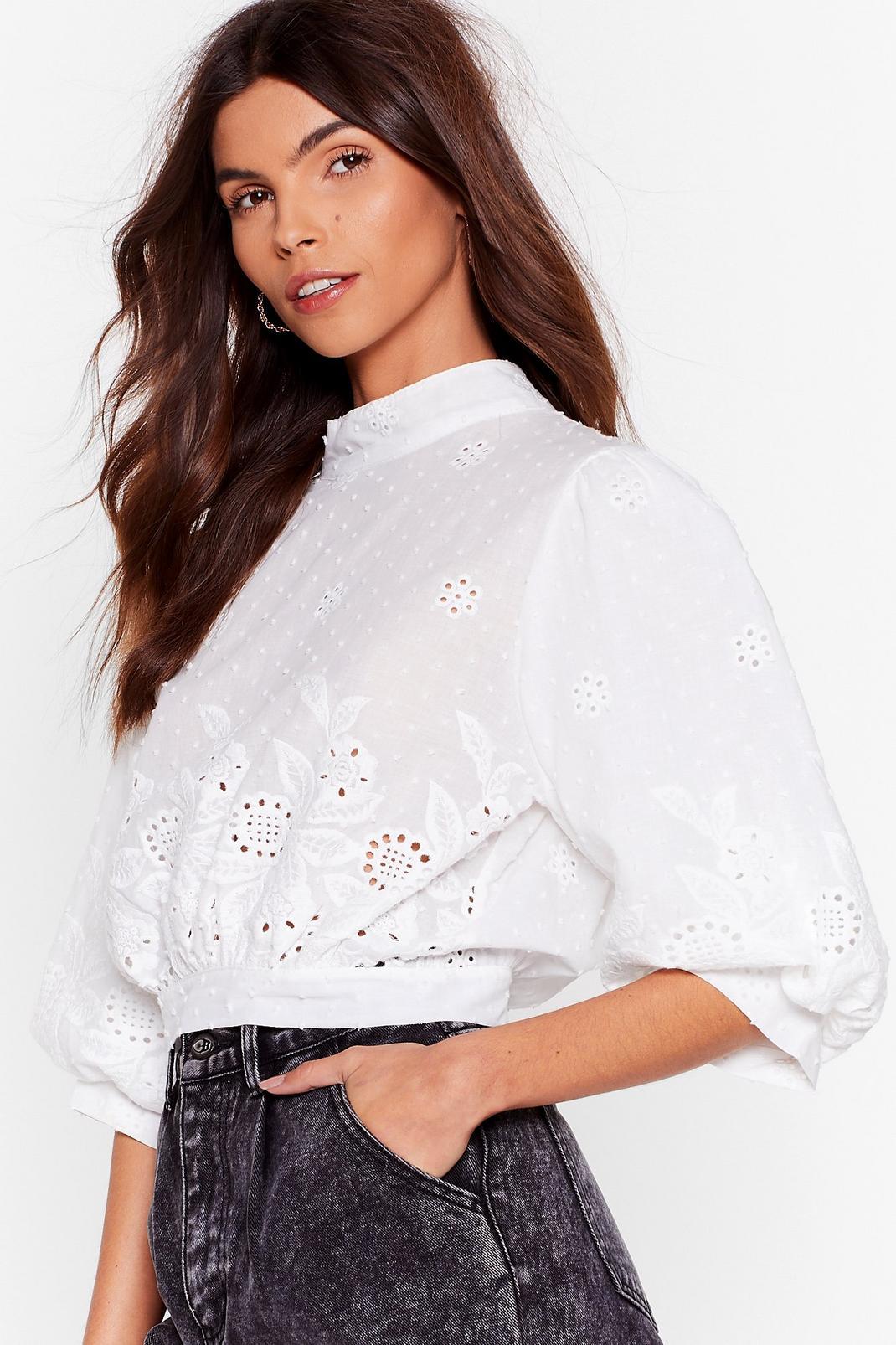 There's Bloom for One More Broderie Crop Top image number 1