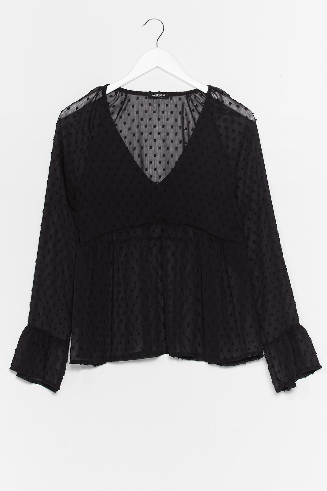 Smock to the Top Spotty Sheer Blouse image number 1