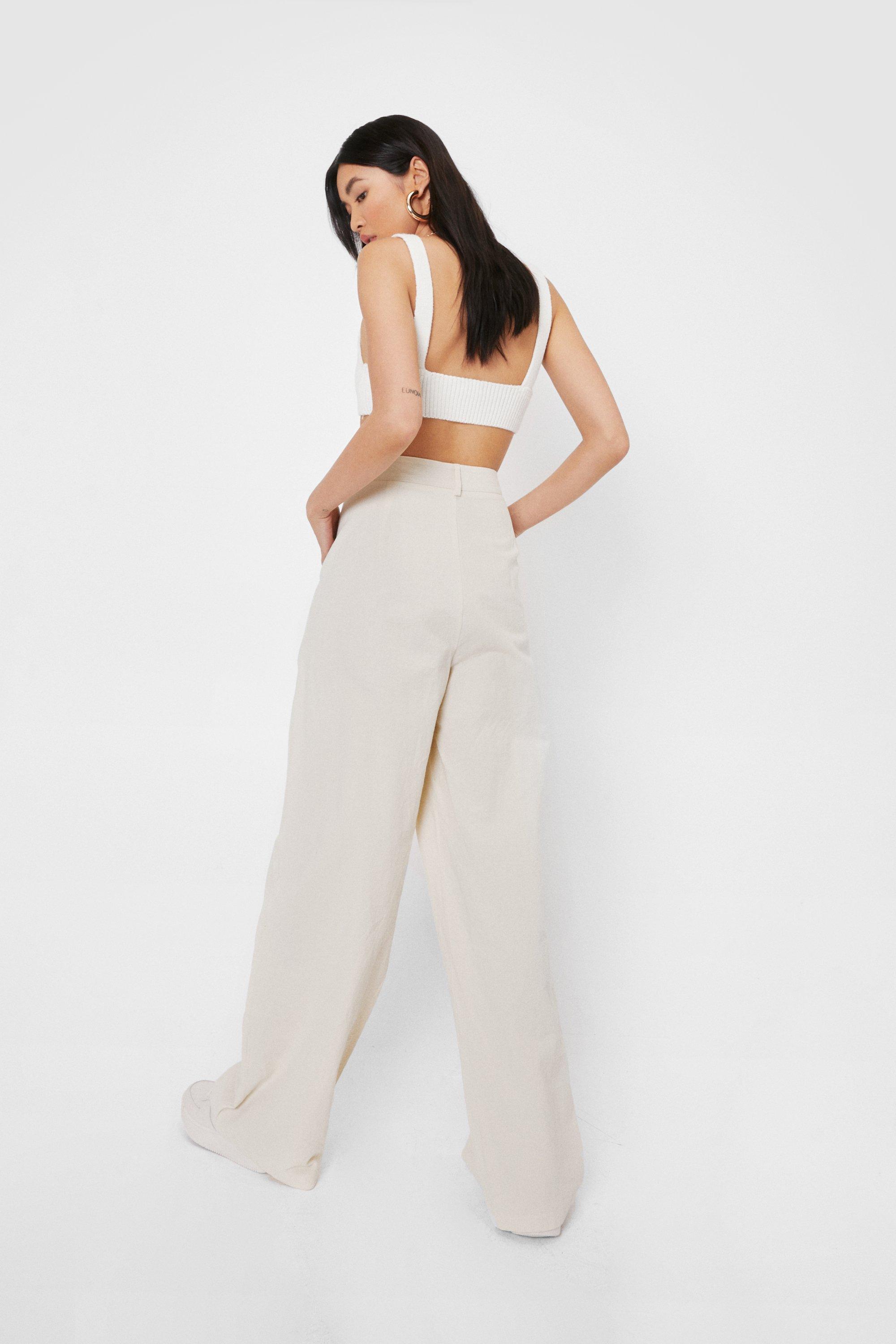 Linen a Hint High-Waisted Wide-Leg Pants