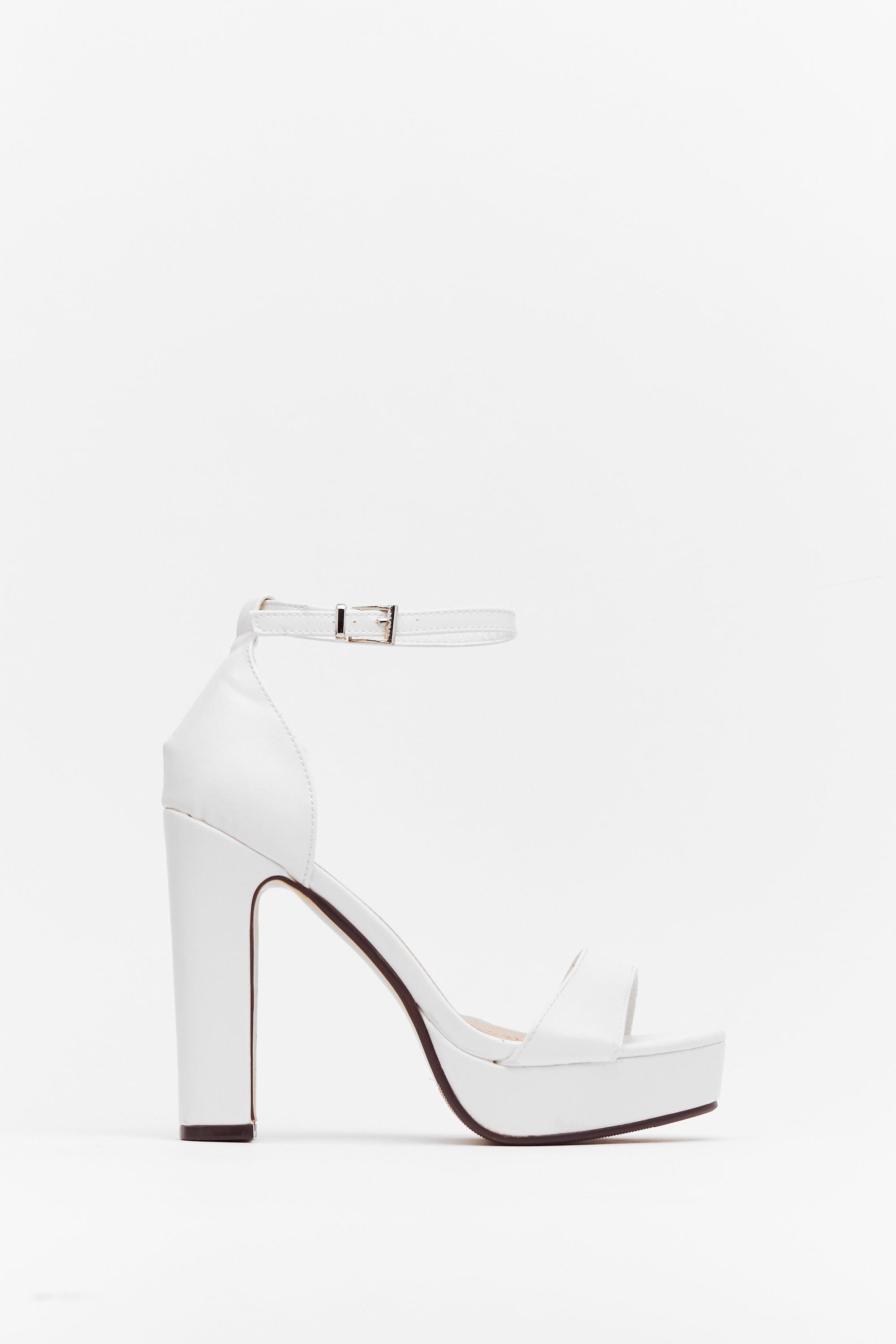 white leather platform heels