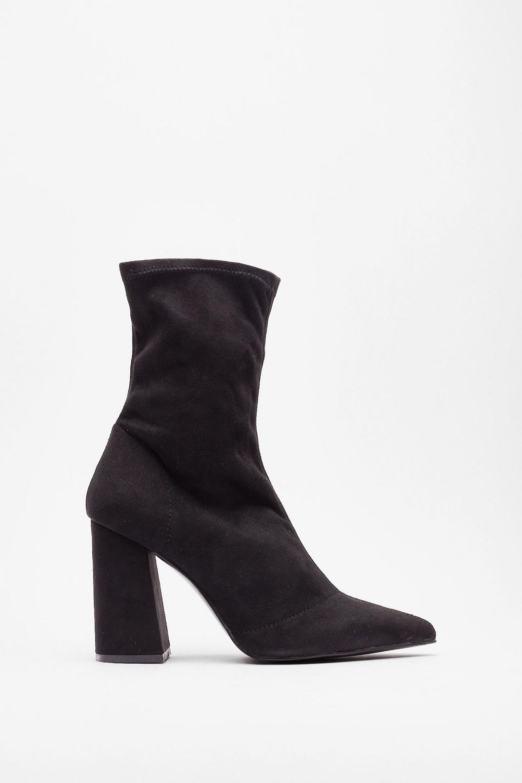 Don't Suede Away Heeled Sock Boots image number 1