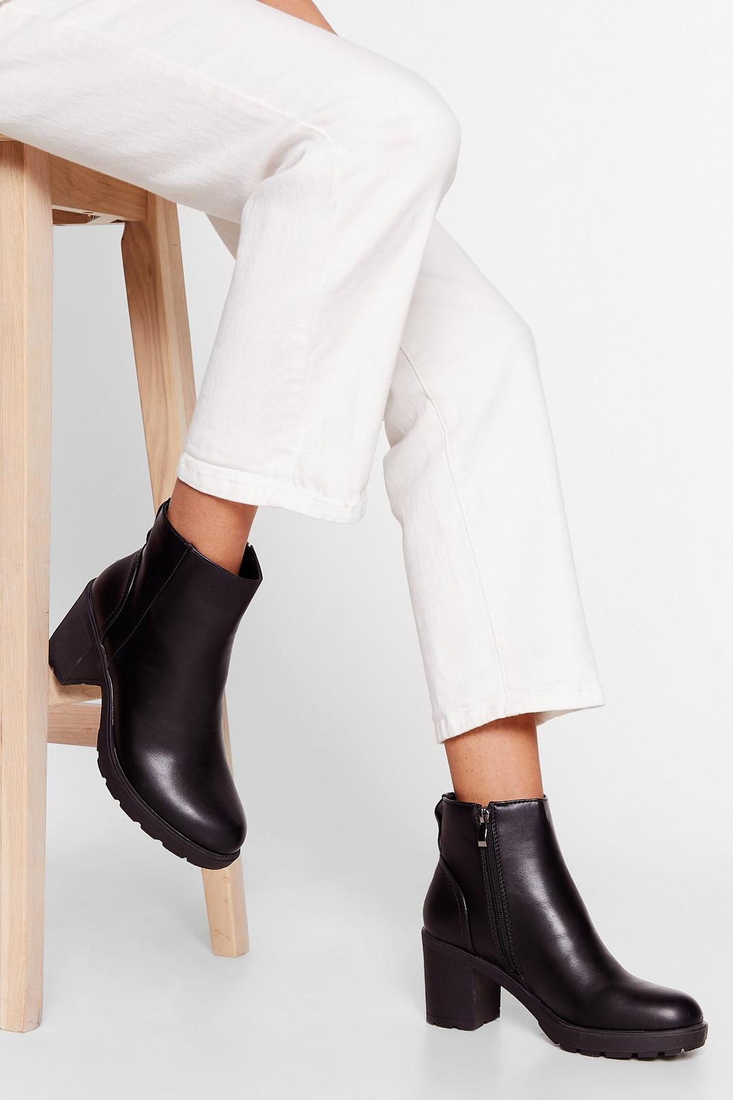 How Would You Heel Faux Leather Ankle Boots image number 1