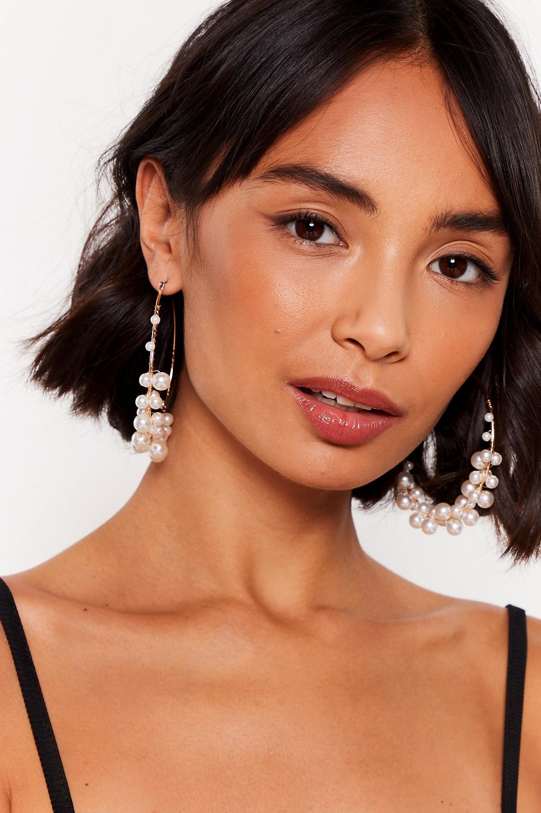 Give Us a Pearl Oversized Hoop Earrings image number 1