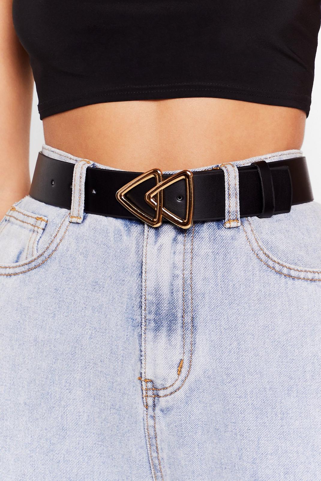 105 Triangle Your Luck Faux Leather Belt image number 2