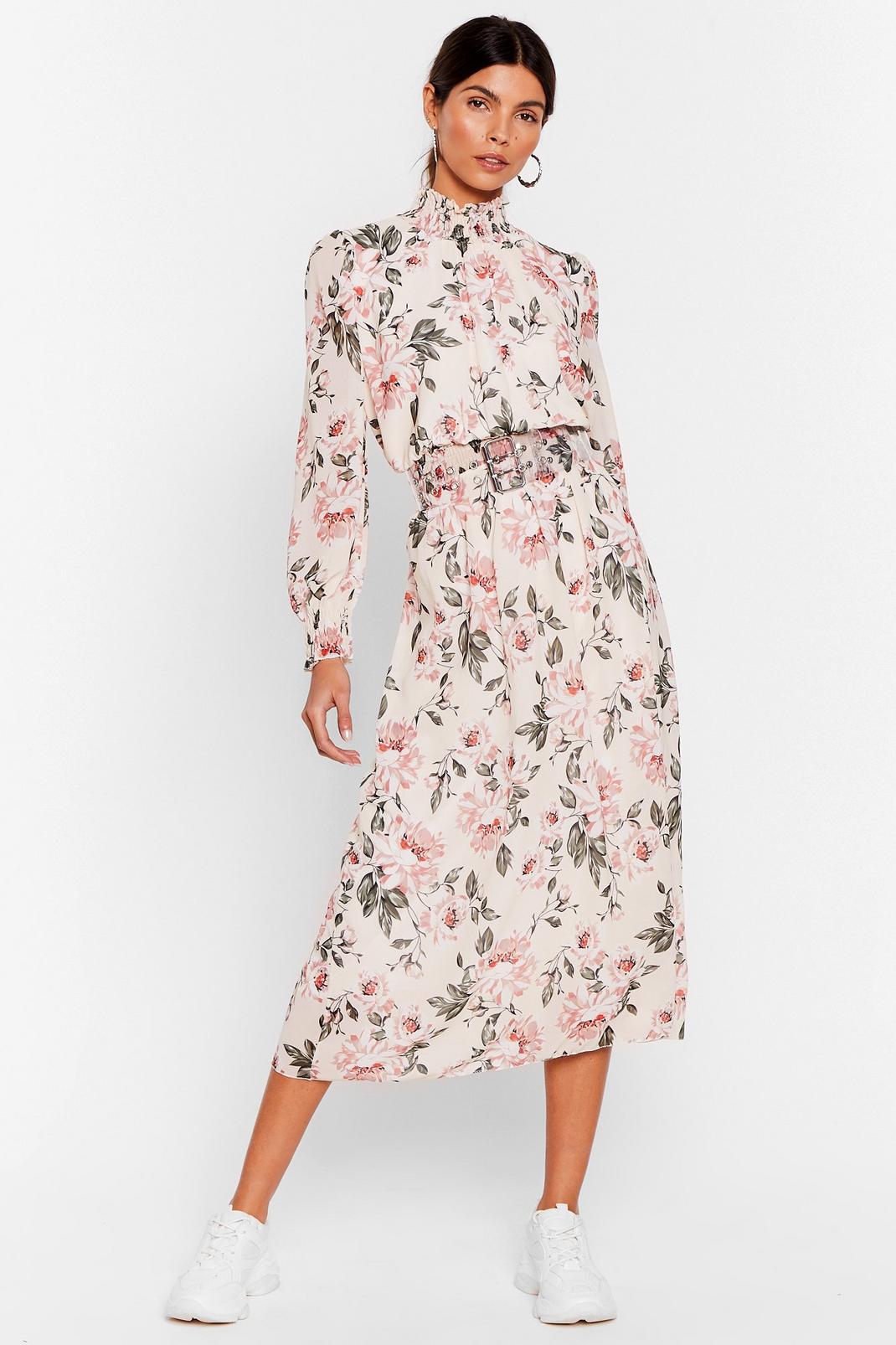 Bud On a Serious Note Floral Midi Dress image number 1
