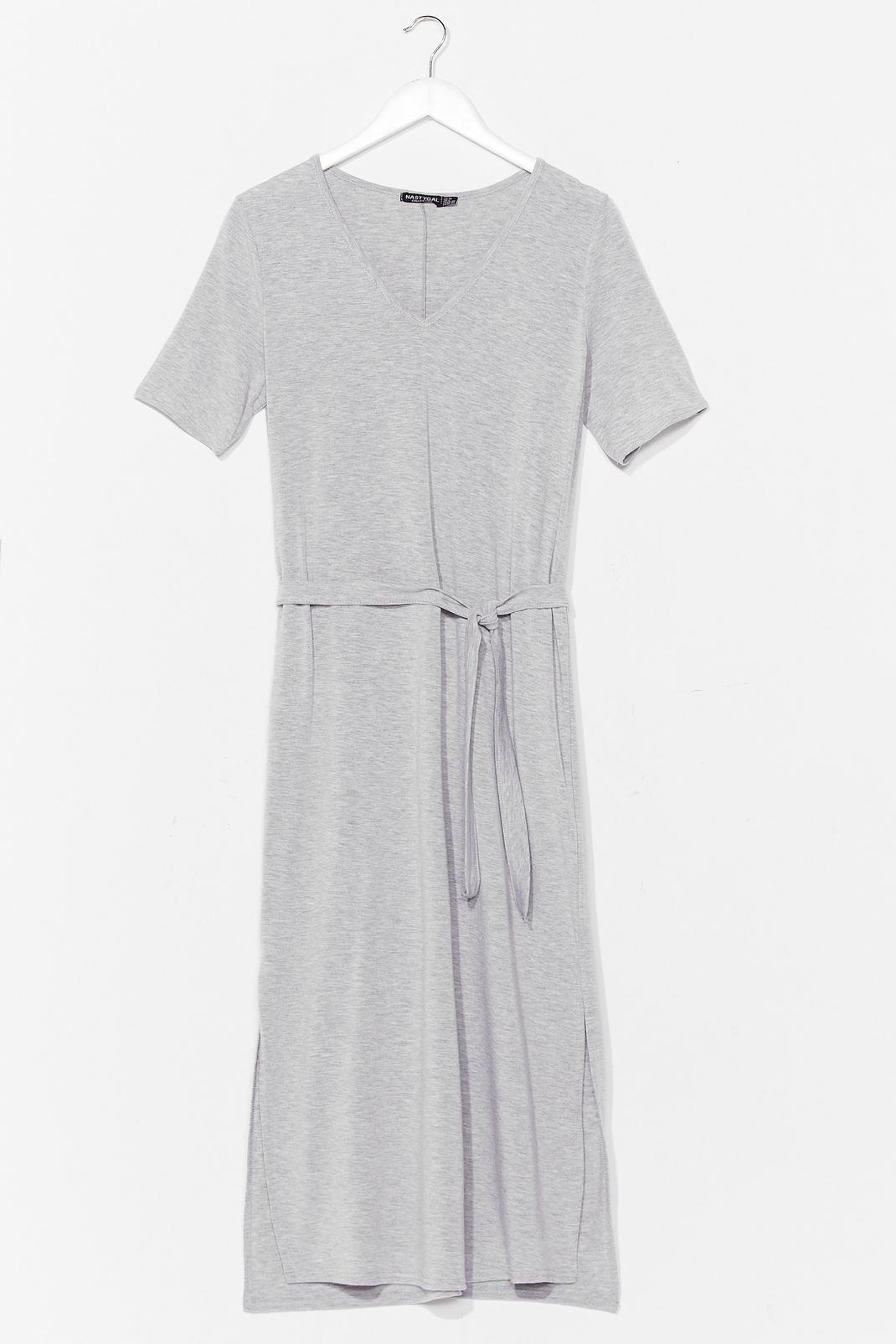 Grey marl Tie'rd of the BS Belted Midi Dress image number 1