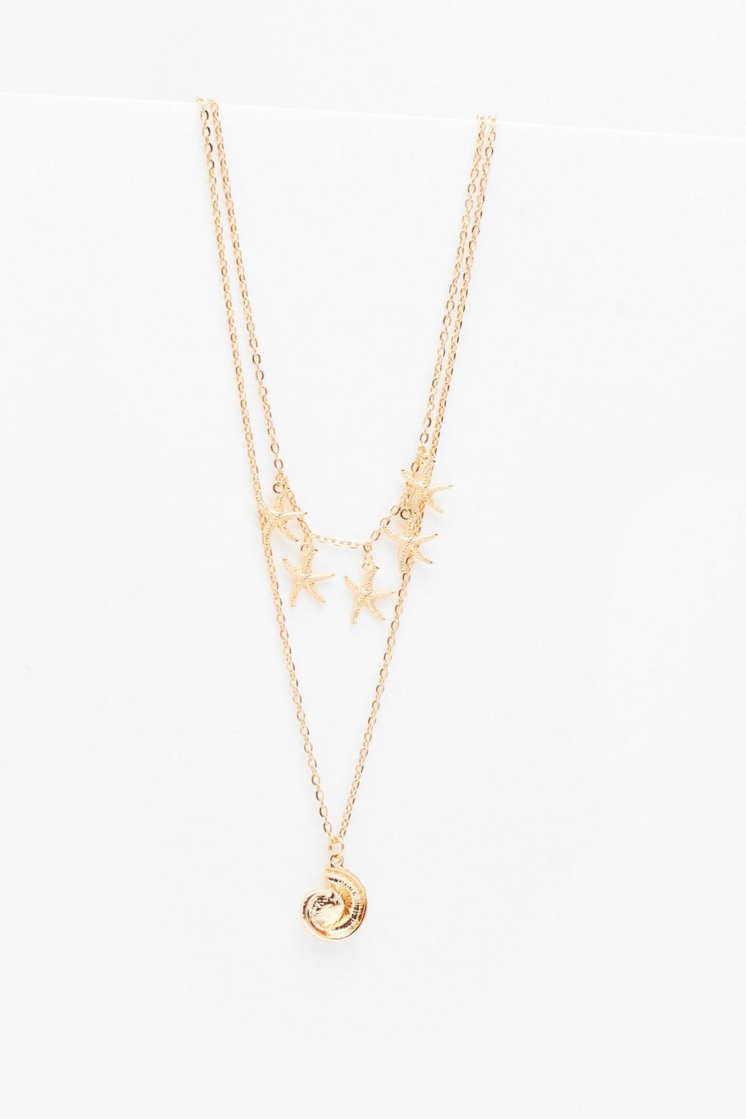 Shell Double Layered Dainty Necklace image number 1
