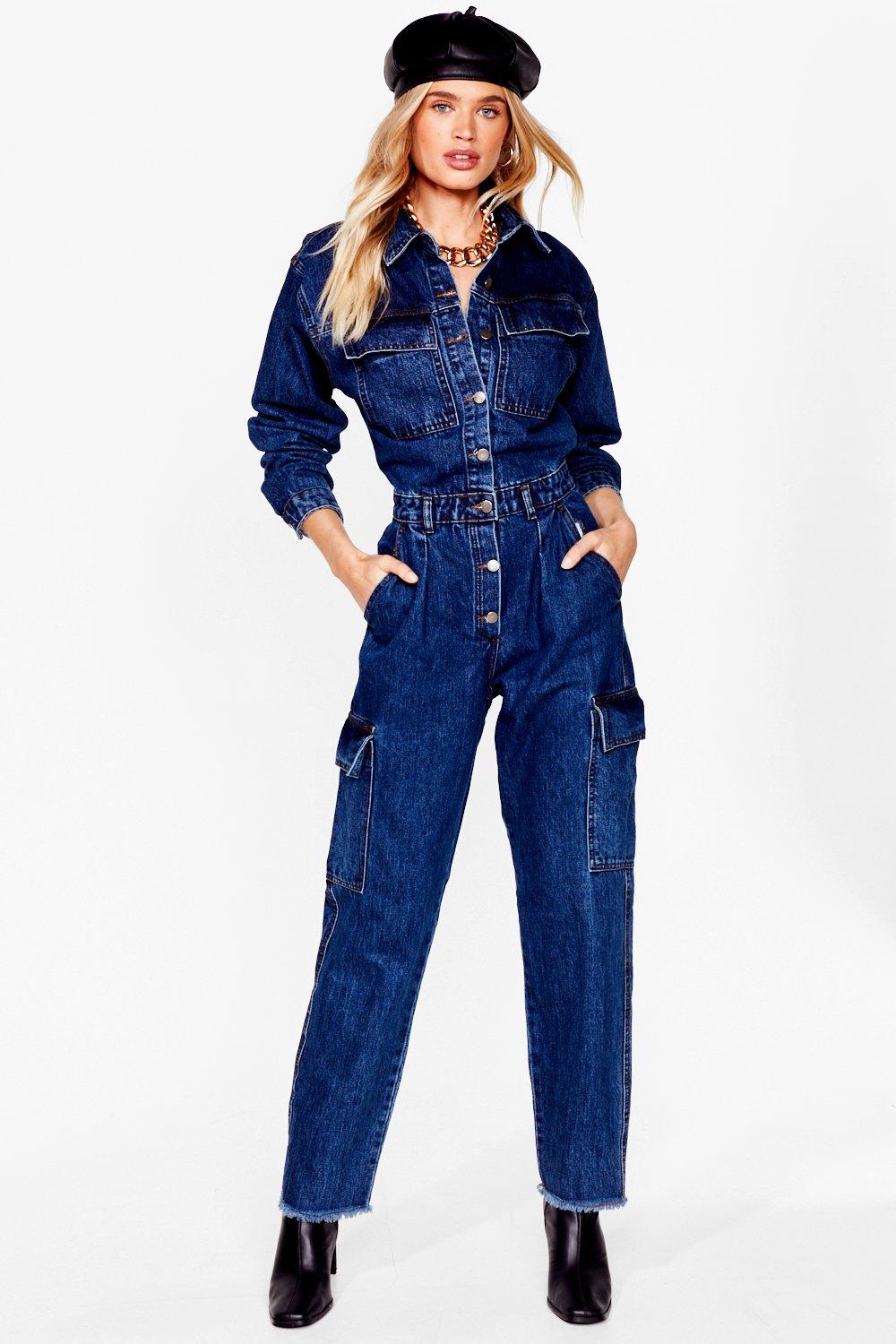 ladies denim boiler suit