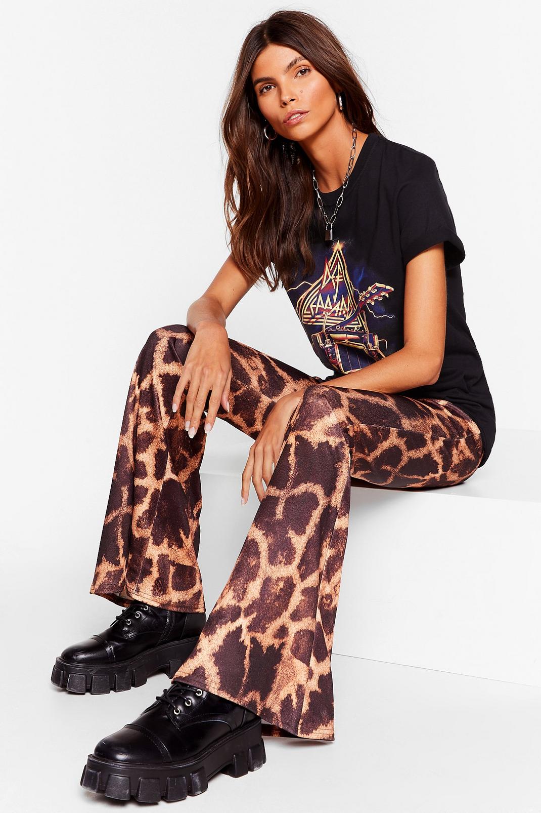 Giraffe It Off High-Waisted Flare Pants image number 1