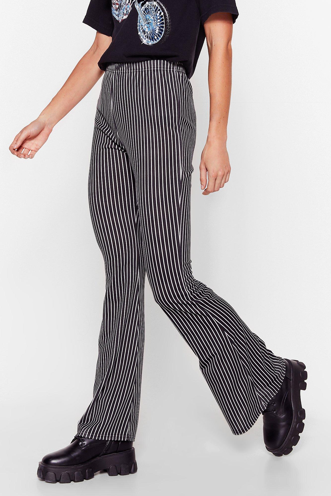 Striped High Waisted Flare Pants