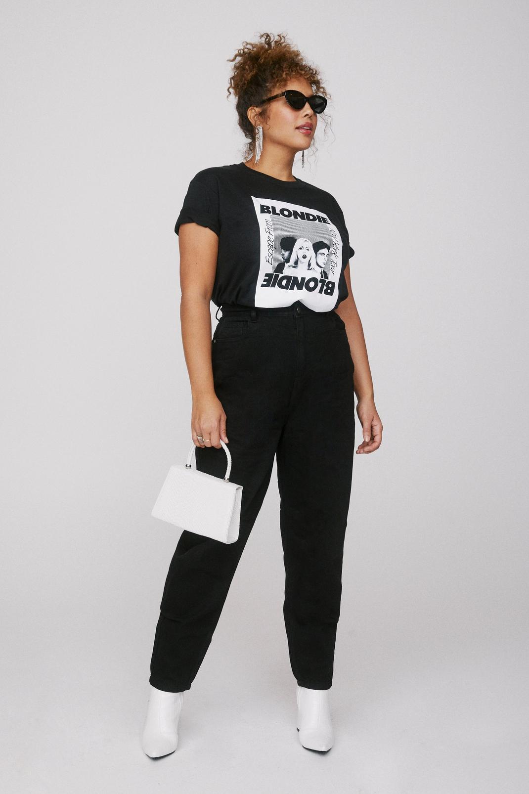 Black High Waisted Relaxed Mom Jeans image number 1