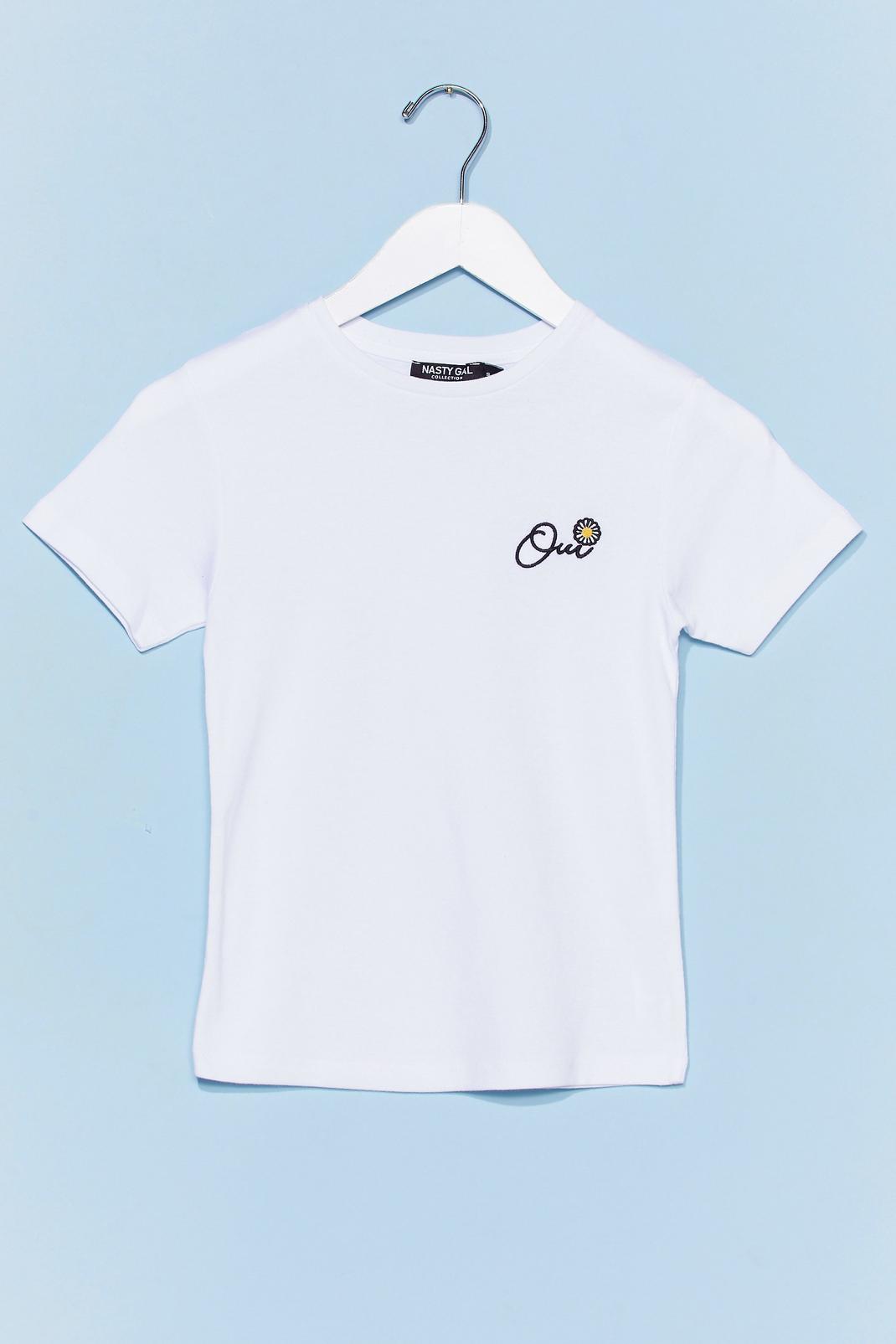 Oui Oui Embroidered Daisy Graphic Tee image number 1