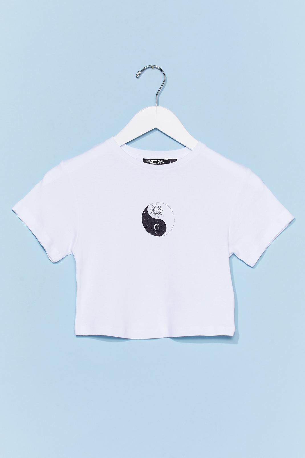 White Moon Child Cropped Graphic T-Shirt image number 1