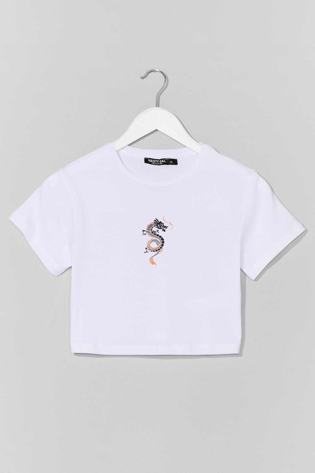 White Year of the Dragon Cropped Tee image number 1
