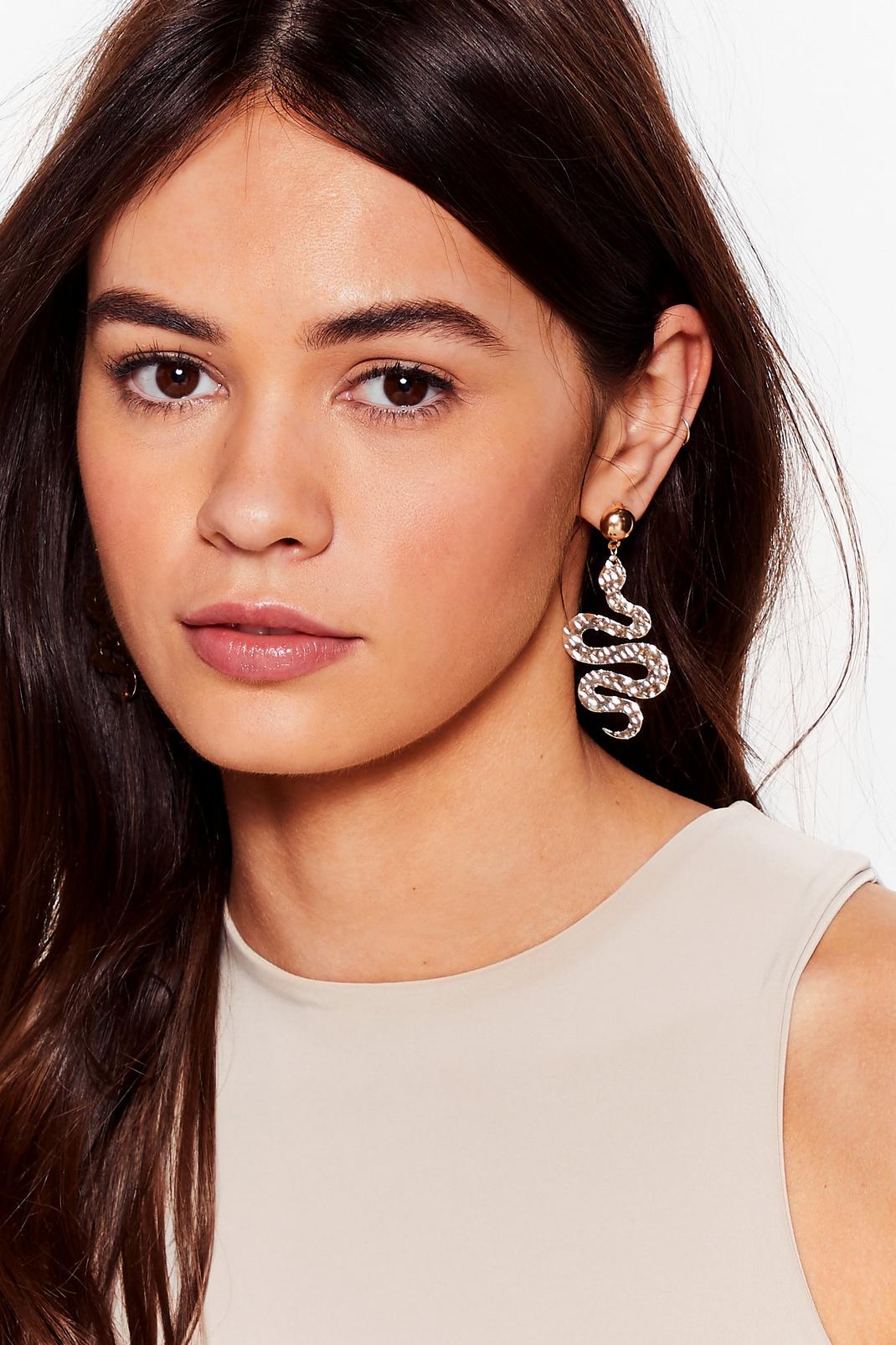 Don't Hiss Me Off Snake Drop Earrings image number 1