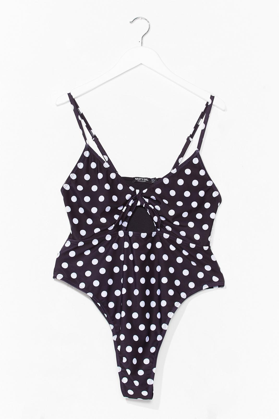 The Tied is High Plus Polka Dot Swimsuit image number 1