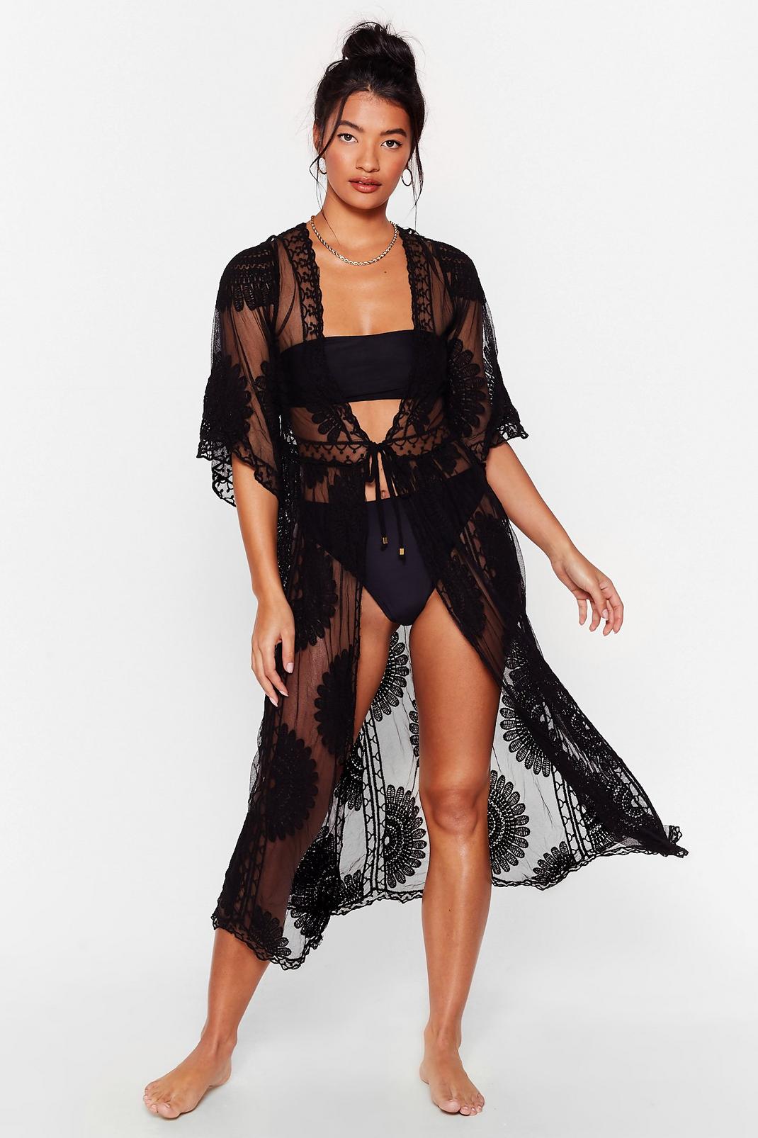 We've Got a Theory Embroided Cover-Up Kimono image number 1
