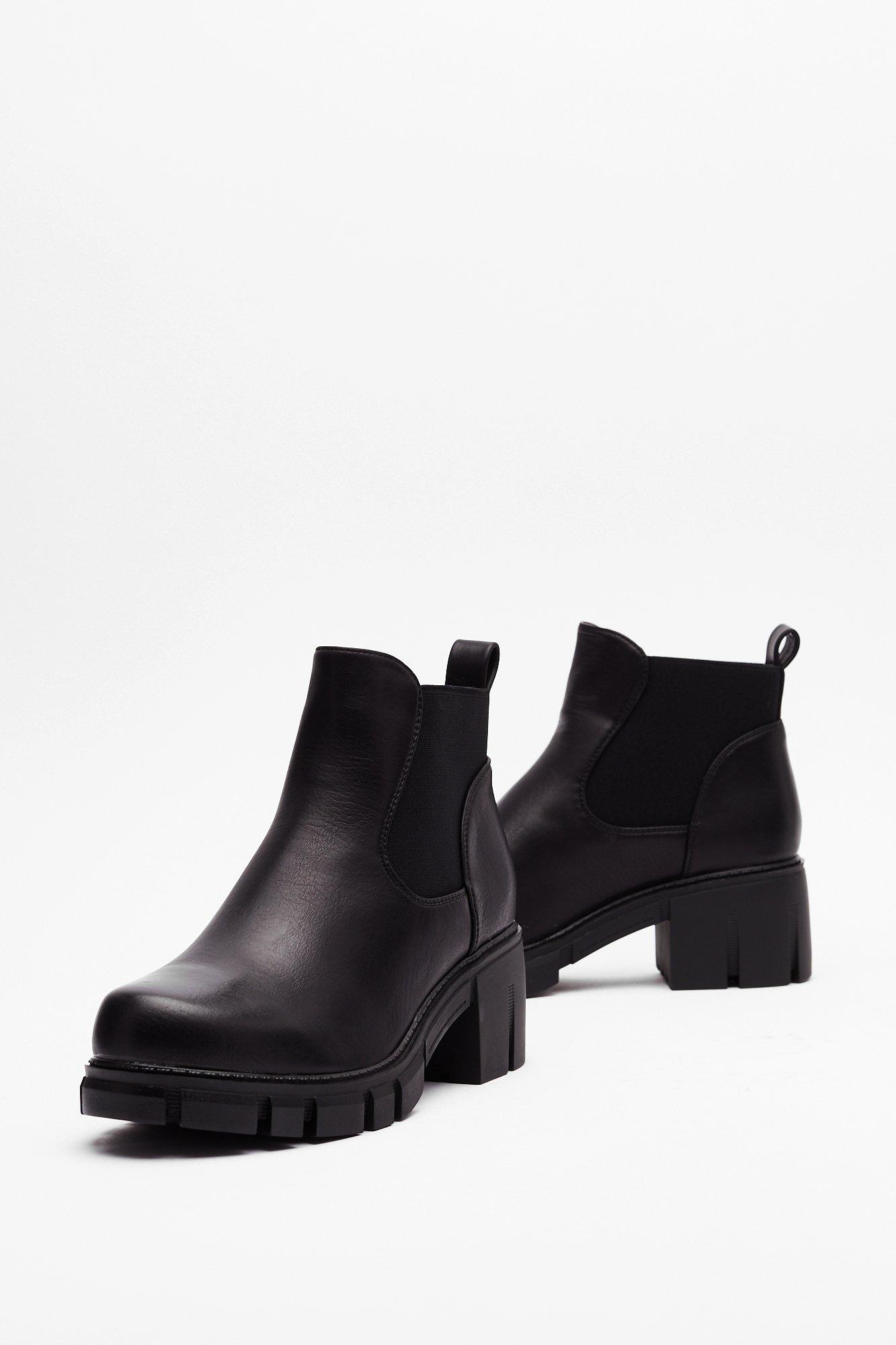 Let s Take a Walk Cleated Ankle Boots Nasty Gal