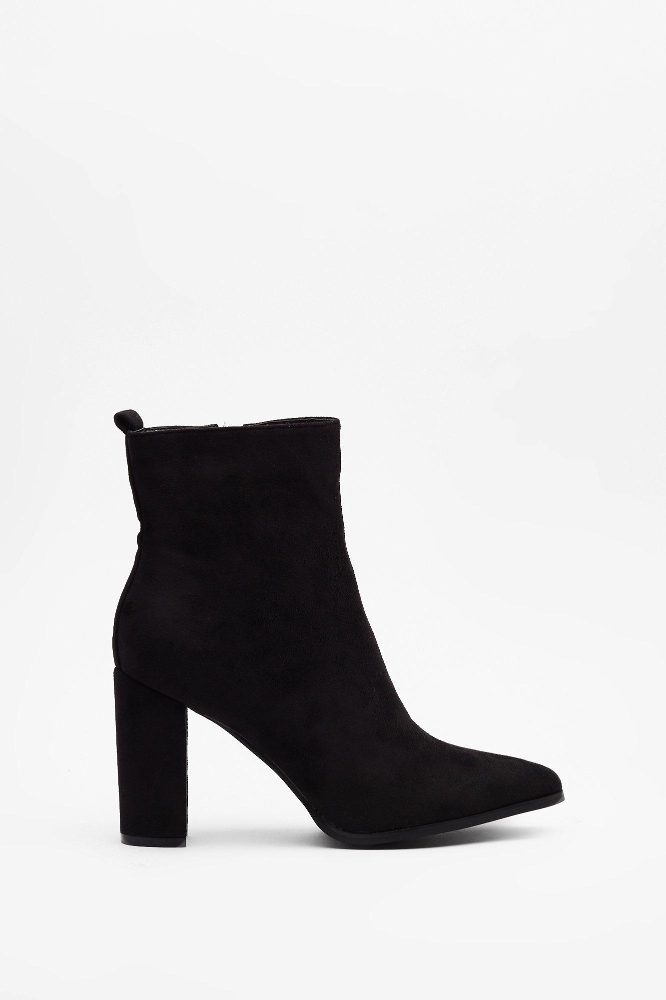 black boots heels suede